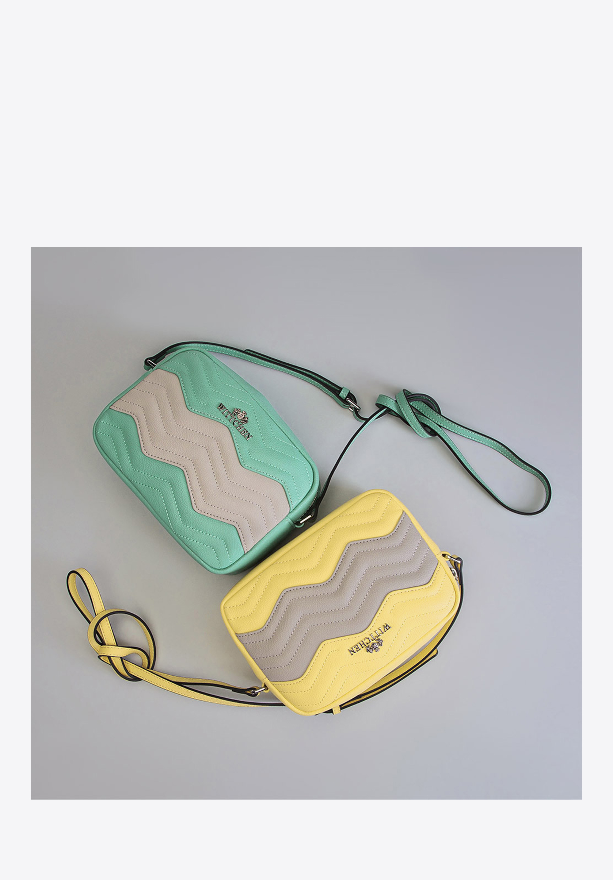 Damska listonoszka skórzana w zygzaki