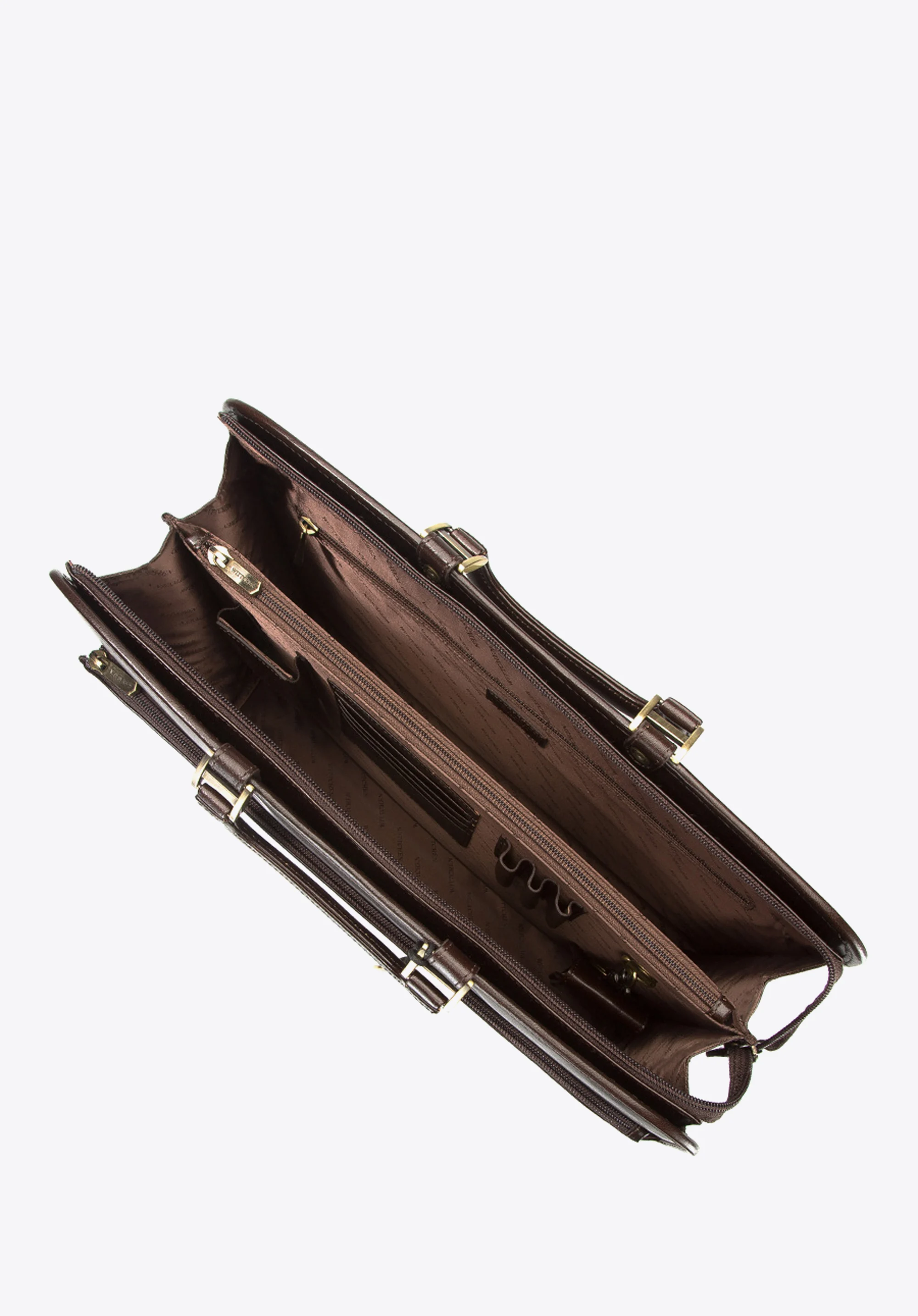 Teczka skórzana z kieszenią na suwak