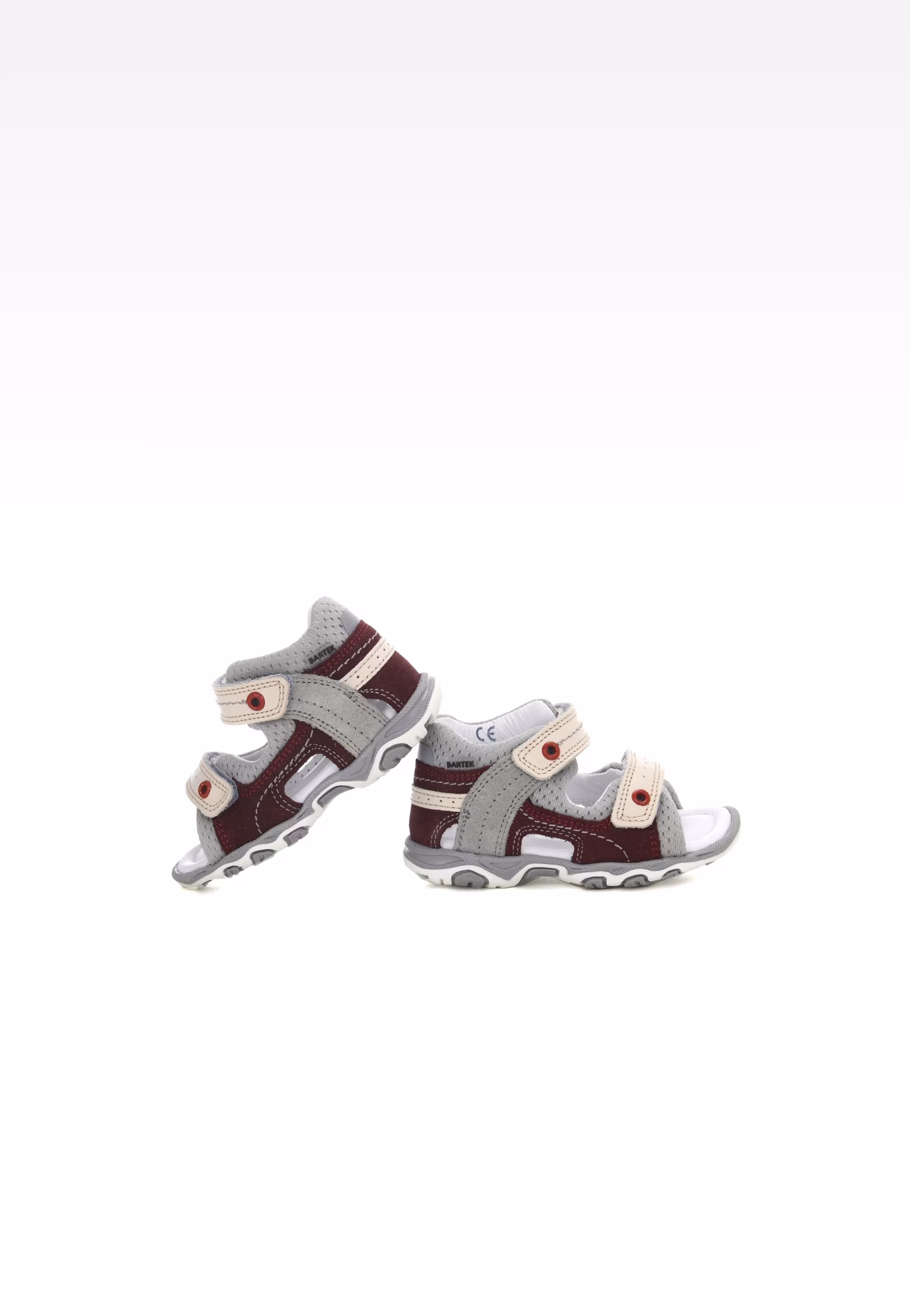 Sandały BARTEK W-11848-5/MOZ, dla chłopców, szaro-bordowy