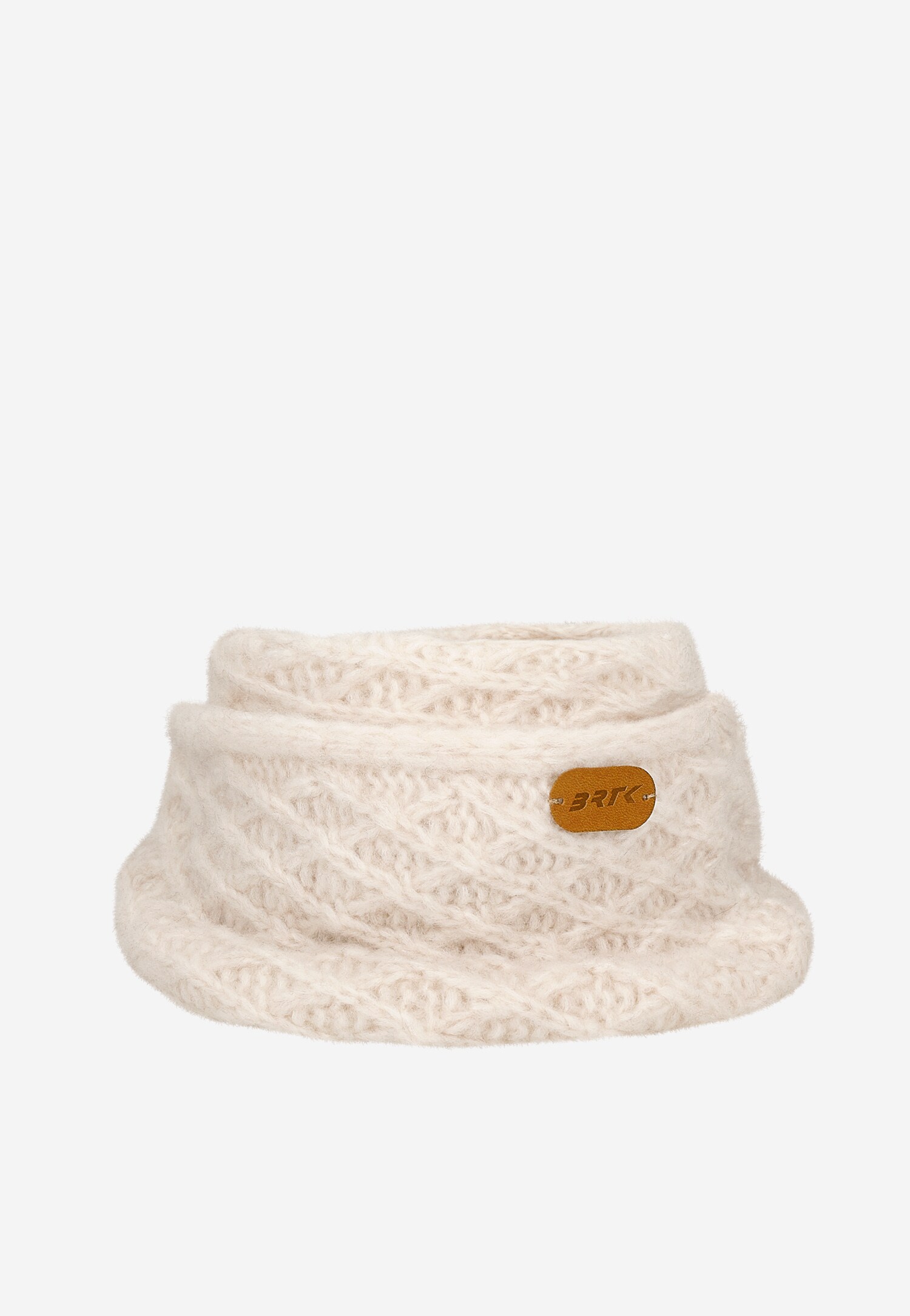 Jasnobeżowy komplet BARTEK 8560284 czapka + komin z wełną merino