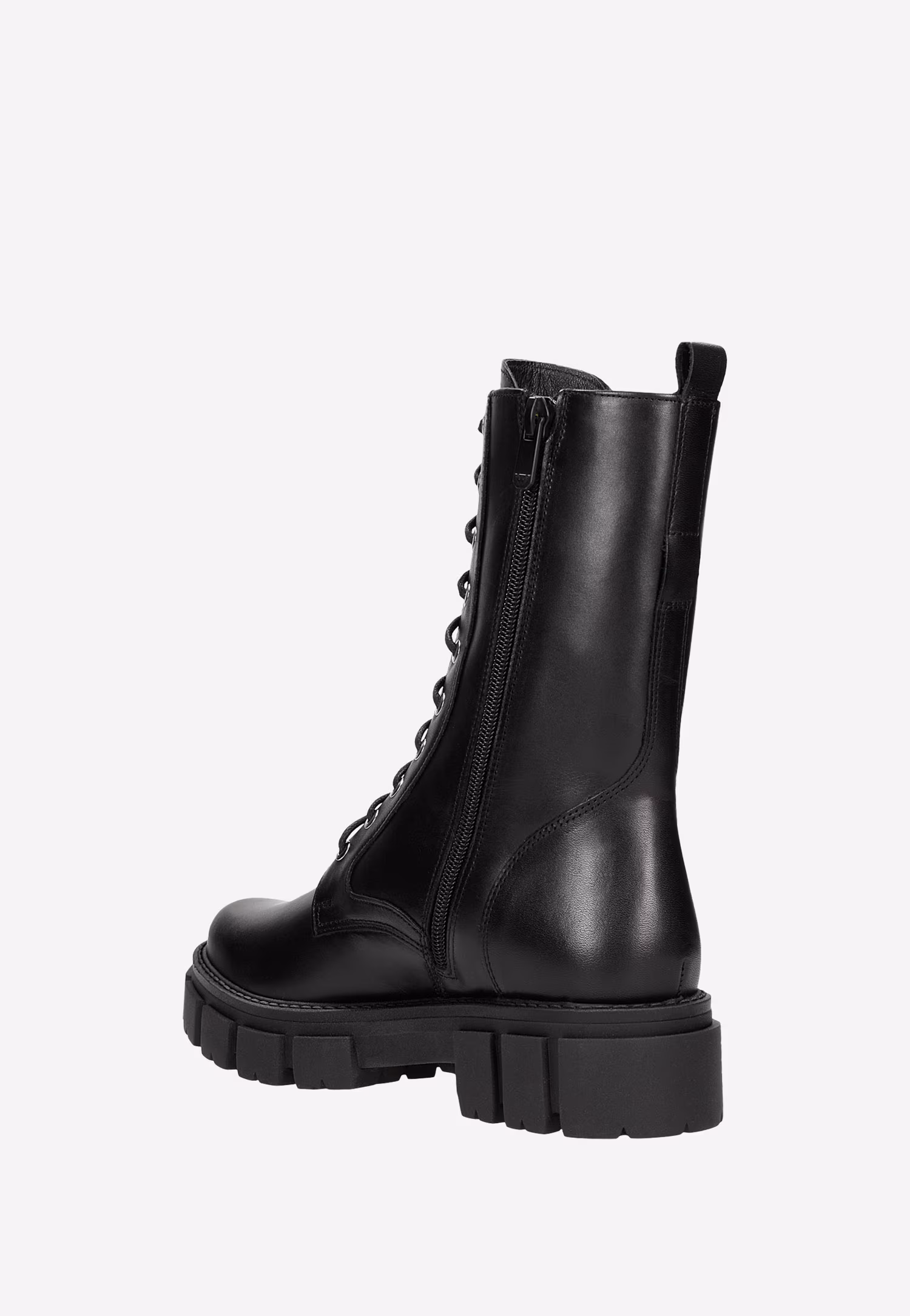 Wysokie beżowe trzewiki damskie typu bikery