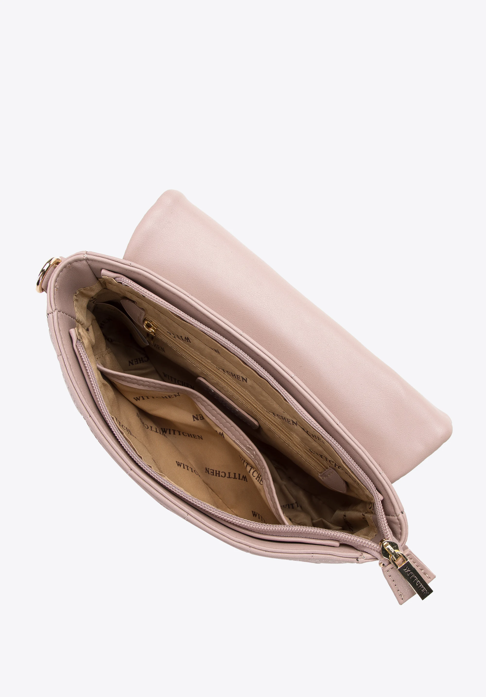 Damska listonoszka z pikowanej ekoskóry z nitami