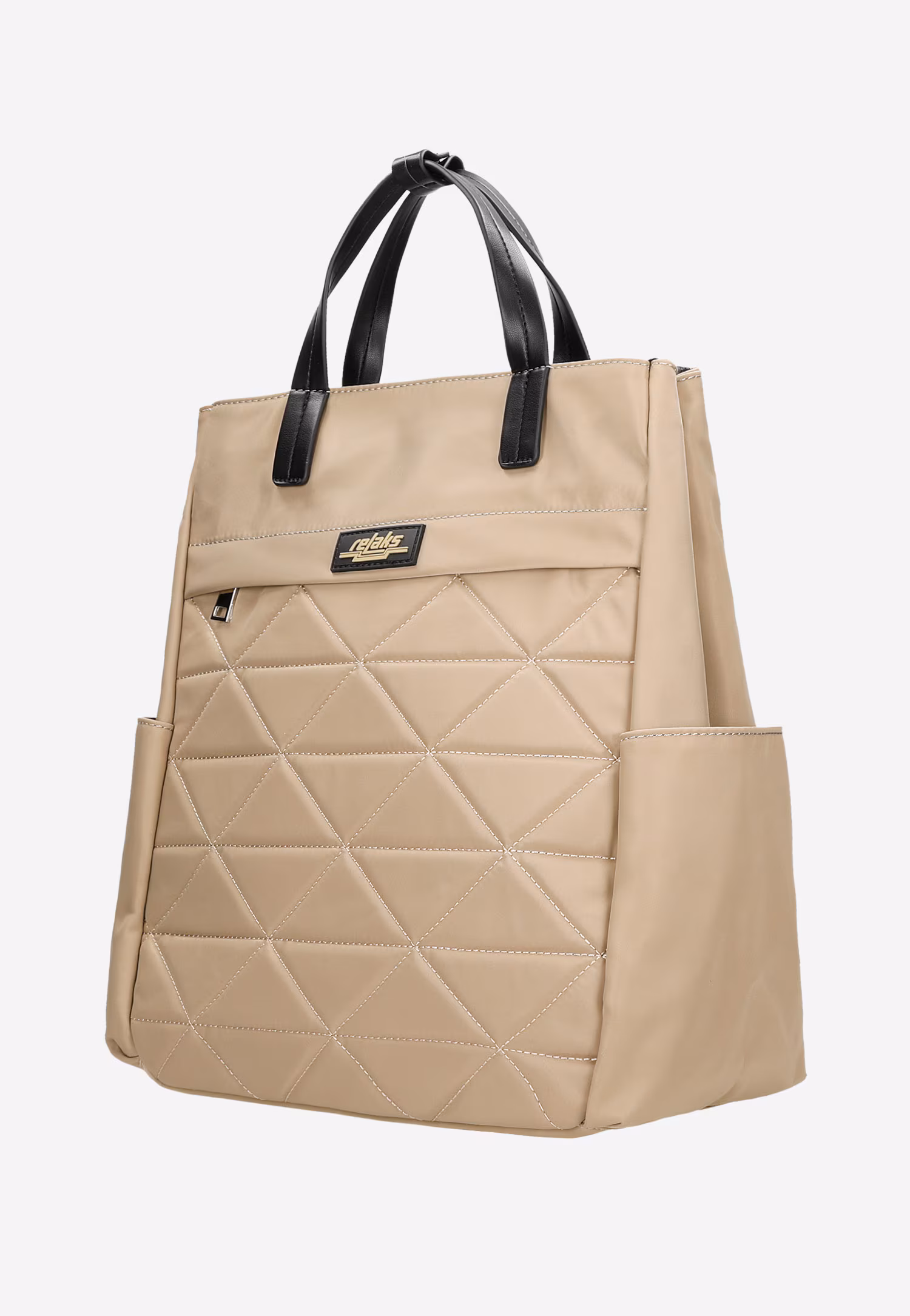 RELAKS beżowy plecak damski z pikowaniem