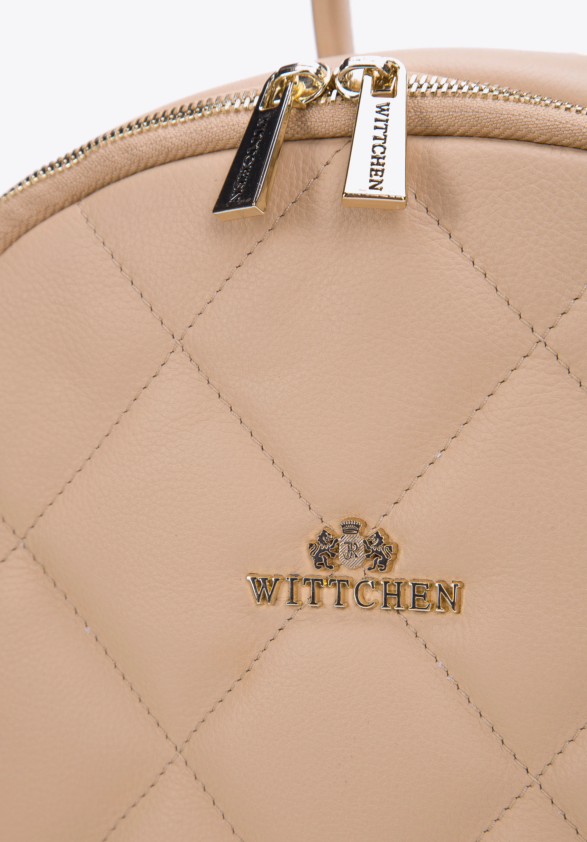 Damski plecak z pikowanej skóry dwukomorowy