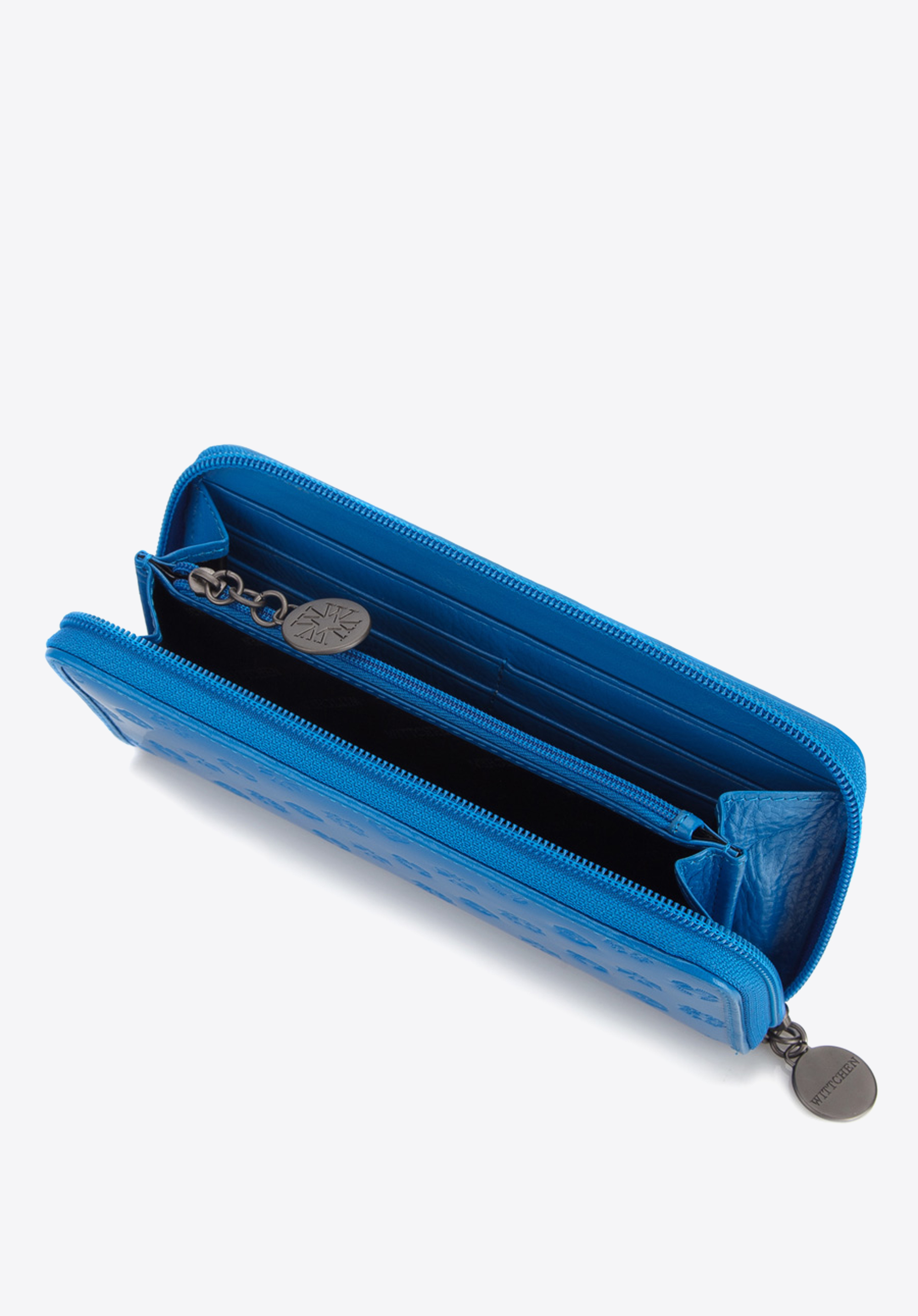 Damski portfel skórzany lakierowany tłoczony