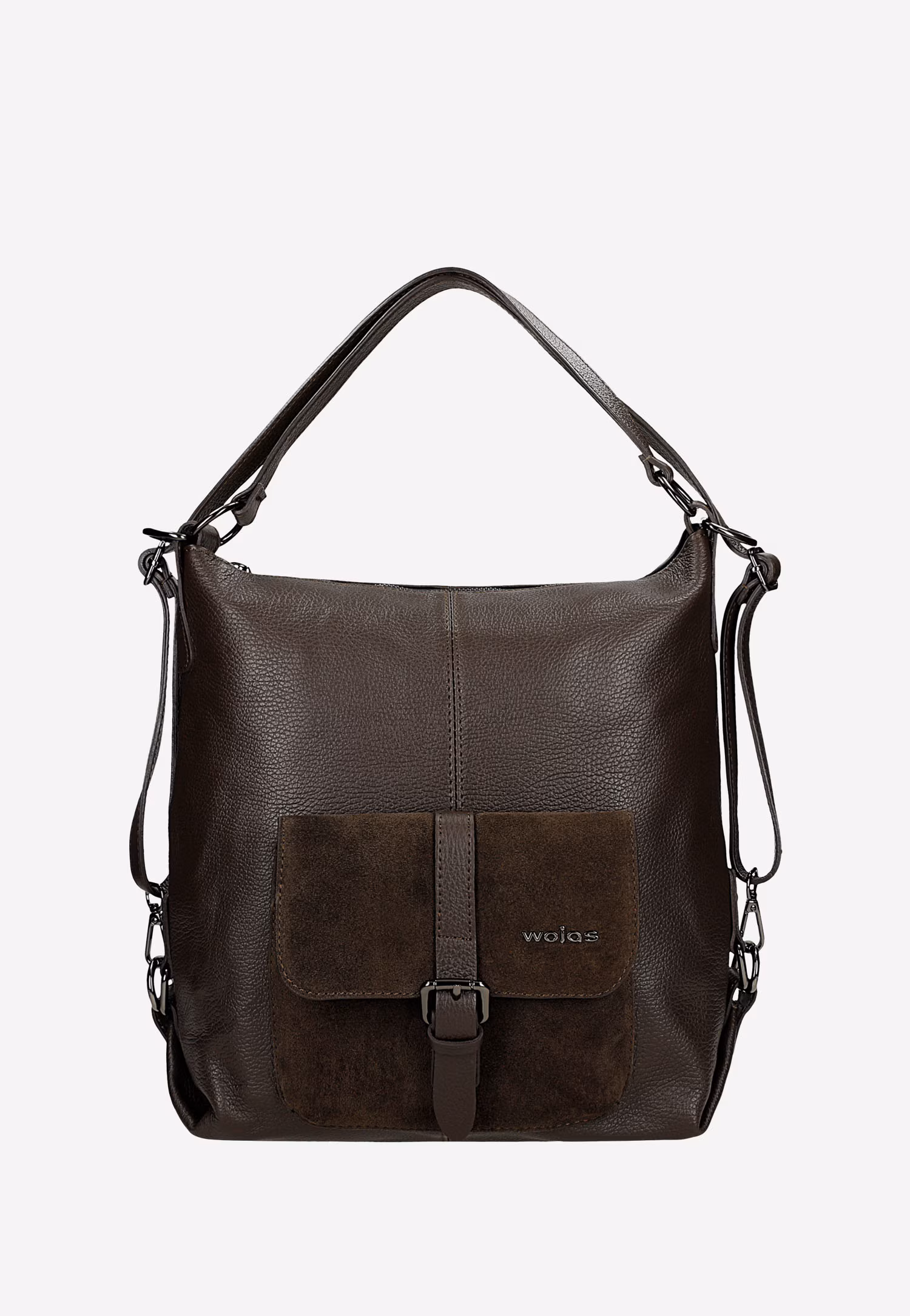 Beżowa skórzana torebka plecak 2w1