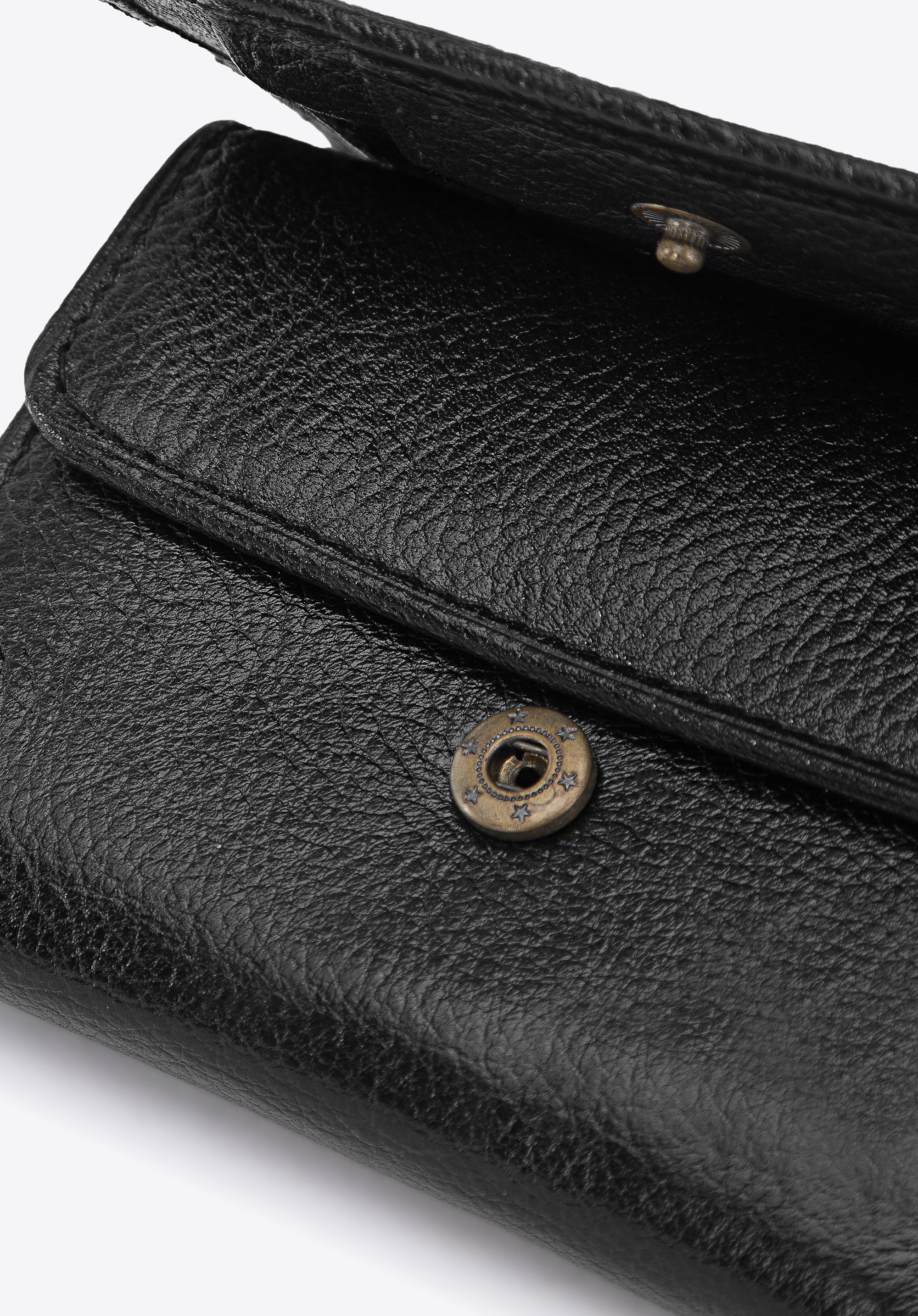 Portfel skórzany unisex na zatrzask