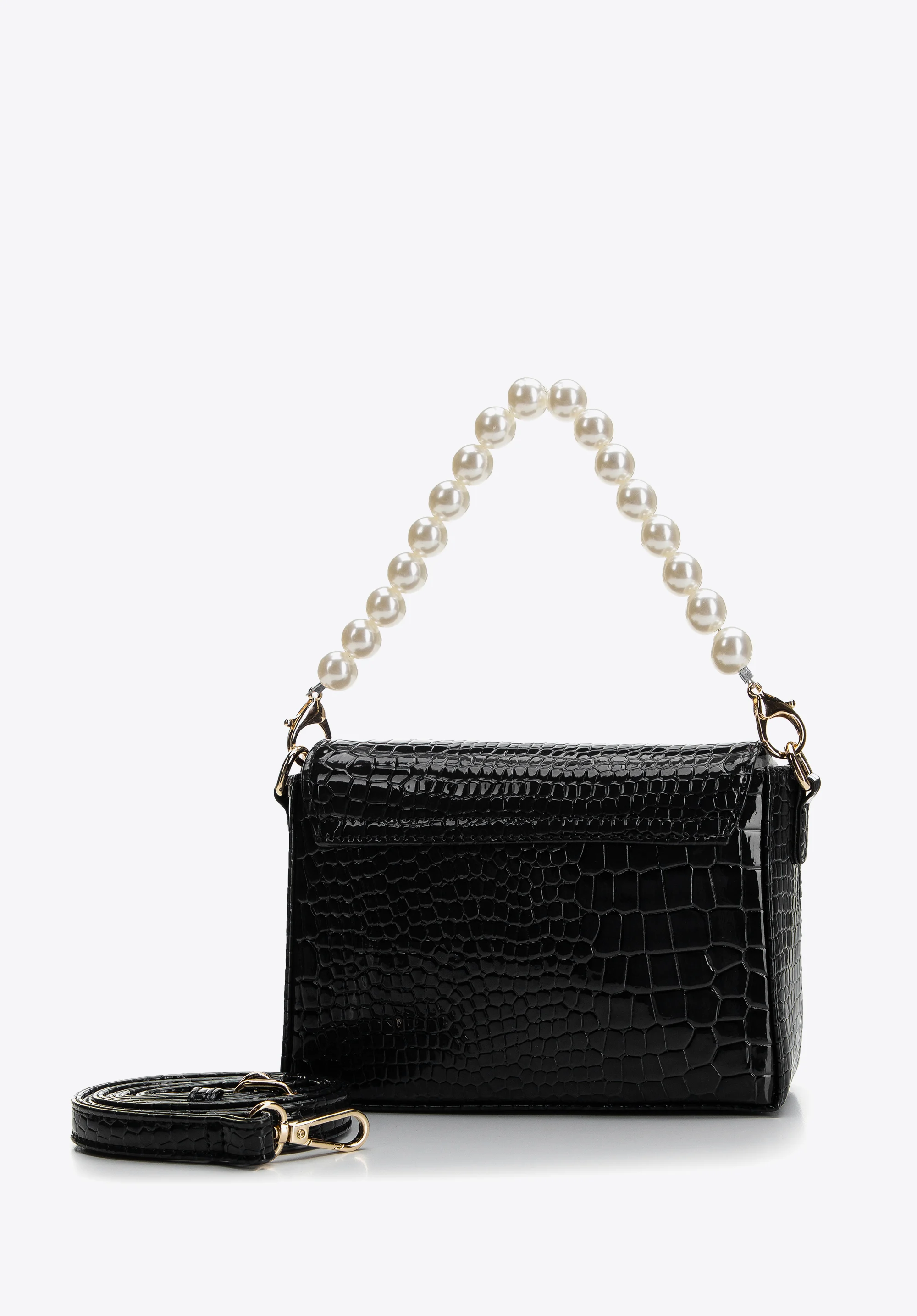 Damska minitorebka z rączką z koralików