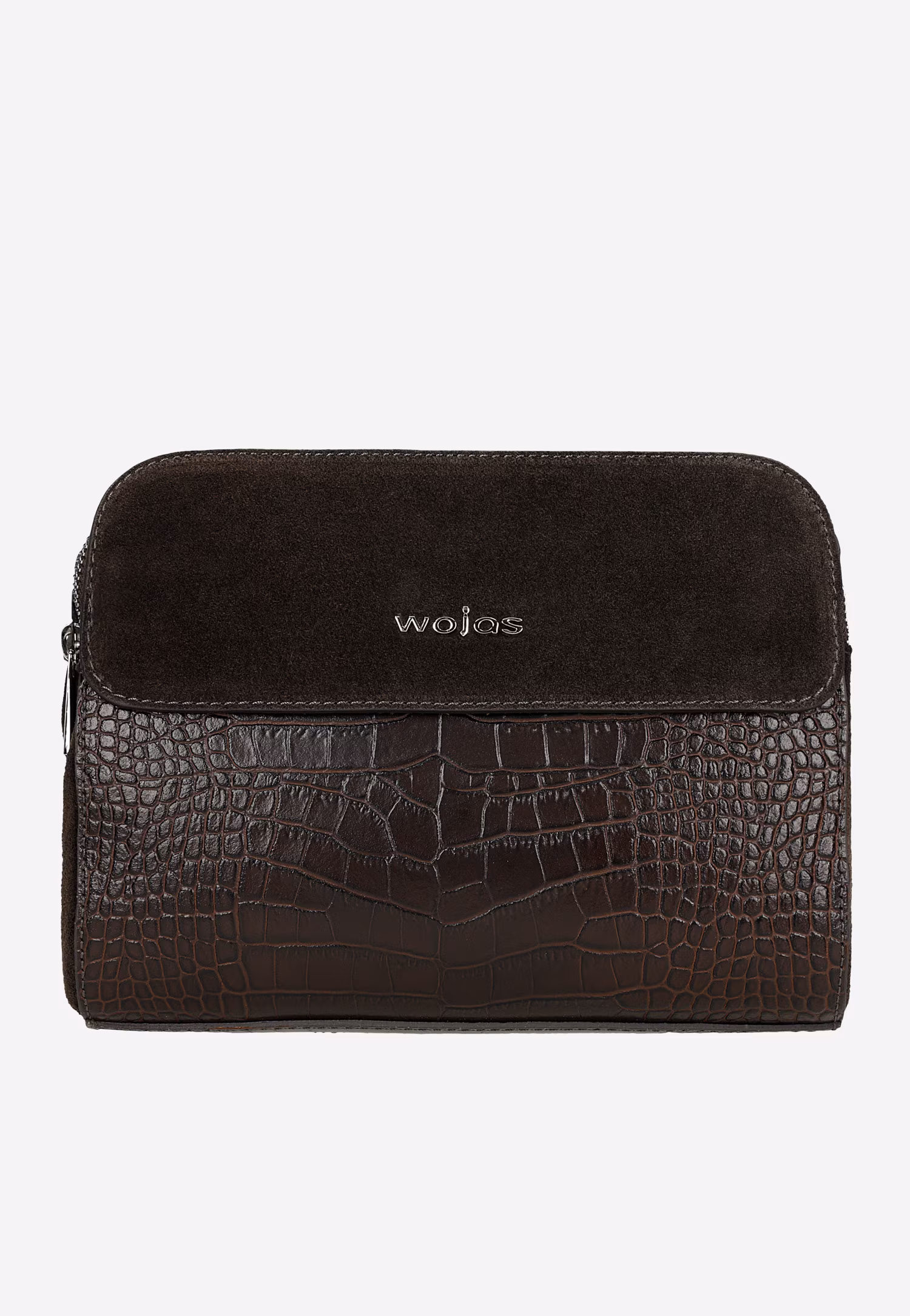 Ciemnobrązowa torebka damska z tłoczoną skórą