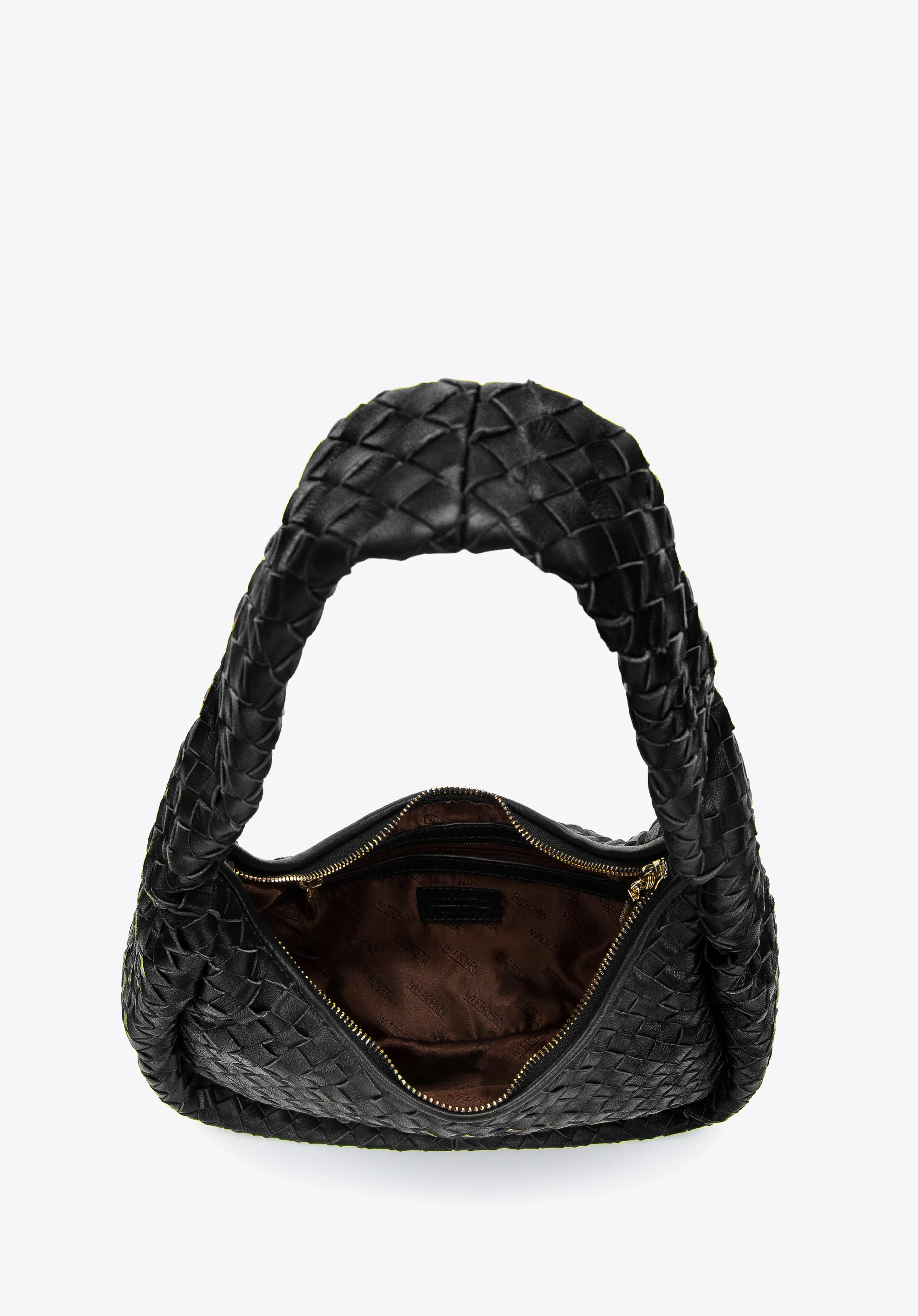 Torebka bagietka ze skórzanej plecionki