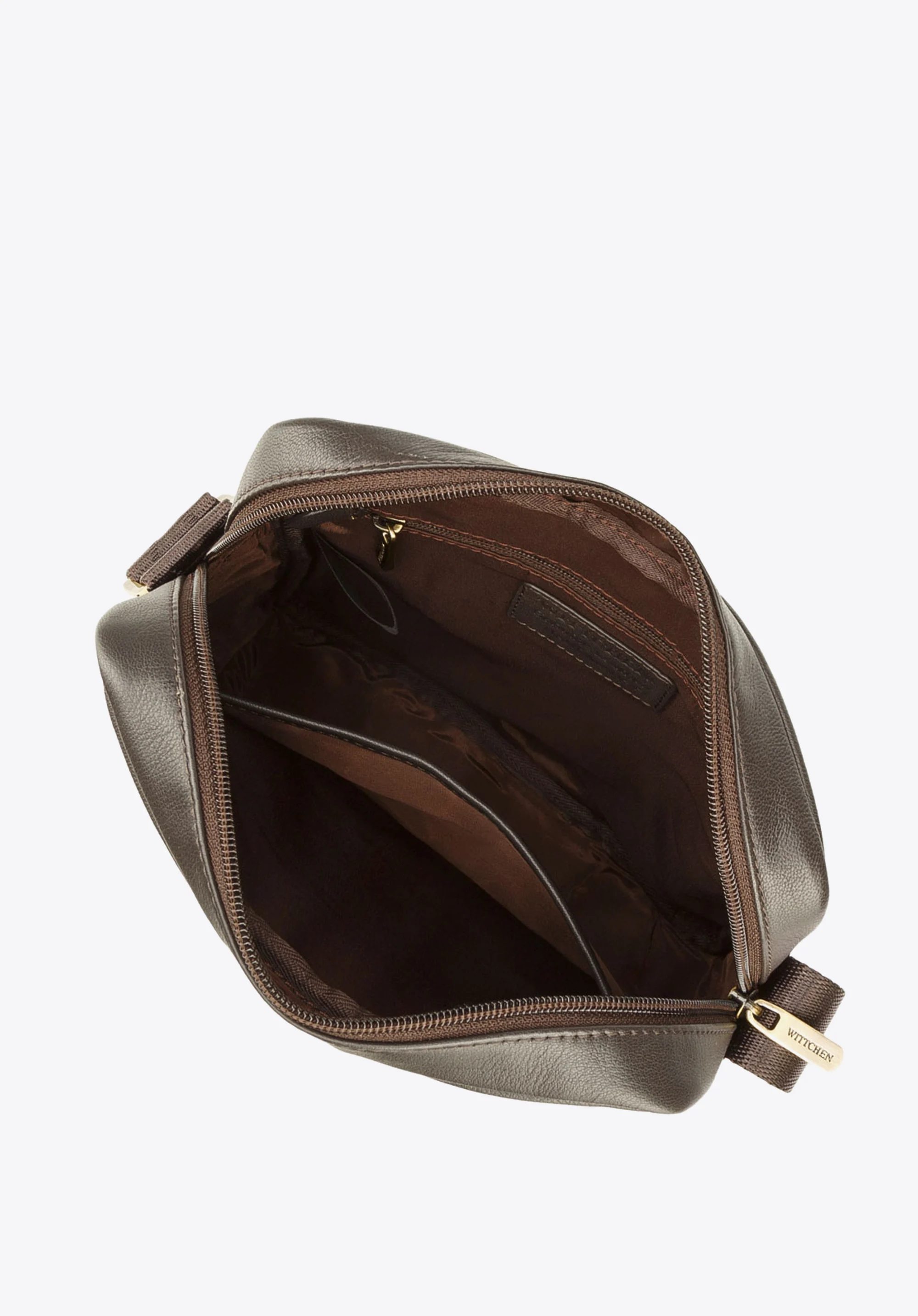 Męska listonoszka skórzana stębnowana mała