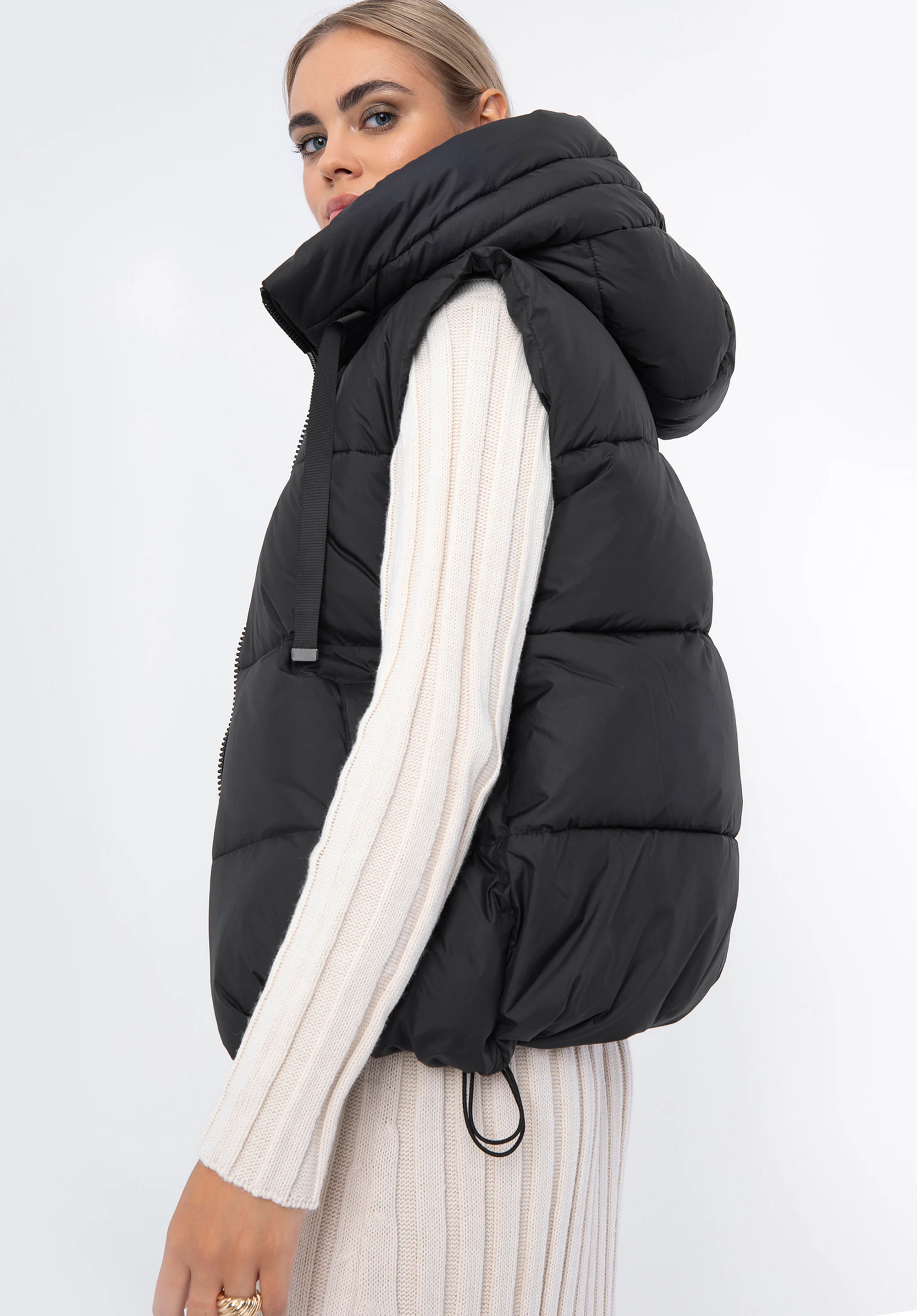 Damska kamizelka oversizowa pikowana