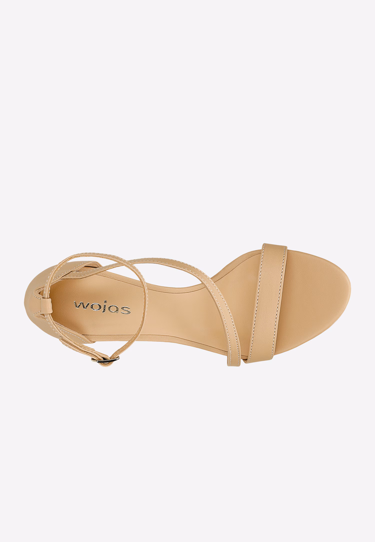 Eleganckie złote sandały na szpilce z ozdobnym paskiem