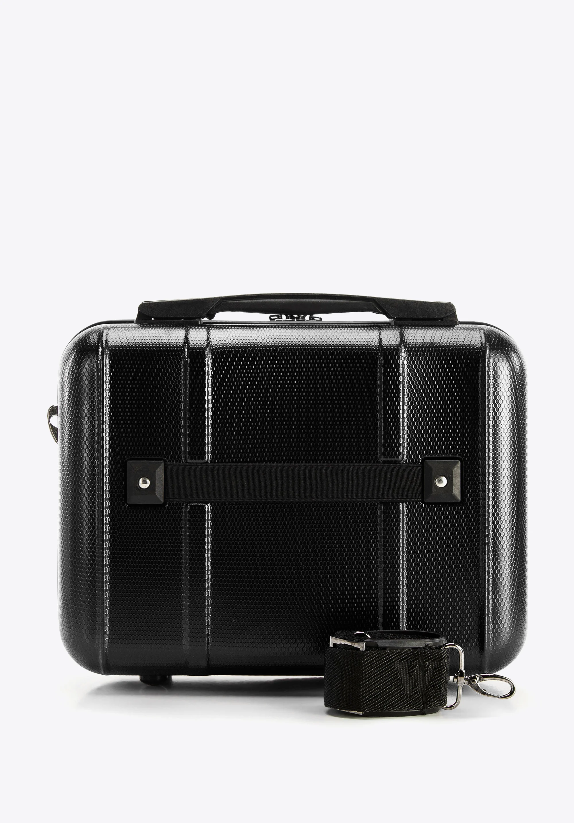 Walizka kabinowa z polikarbonu z pionowymi tłoczeniami