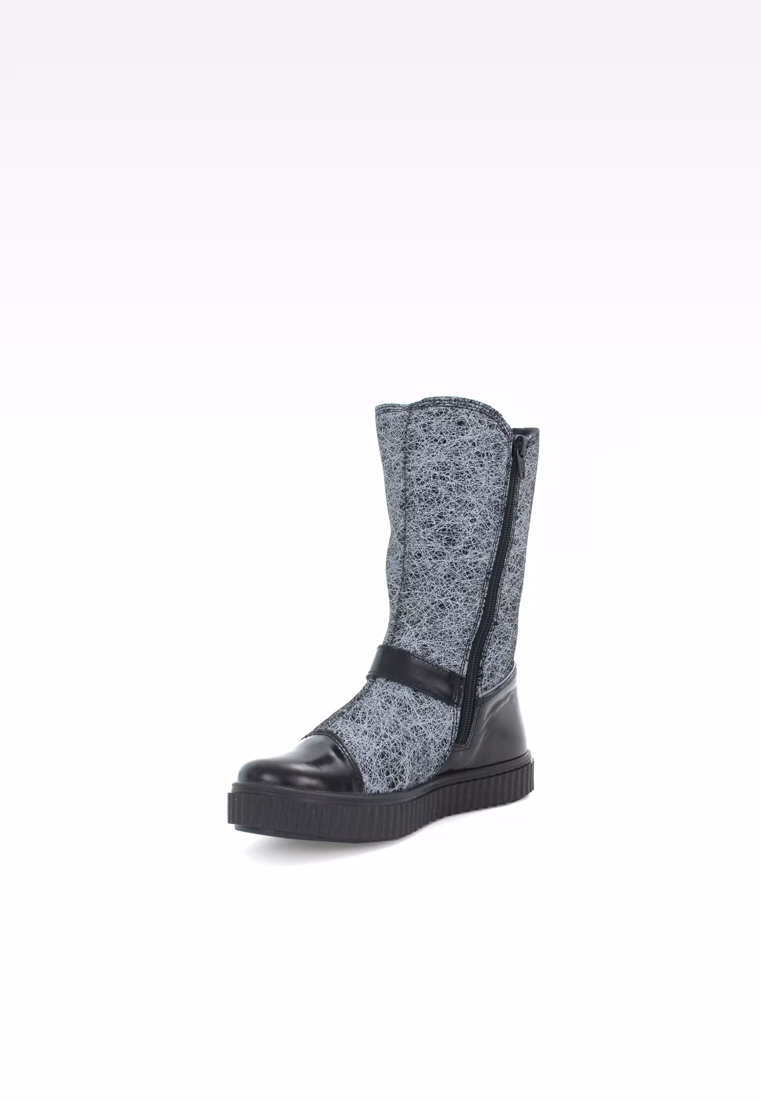 Kozaki ocieplane BARTEK W-64413W/87K, dla dziewcząt, czarno-szary