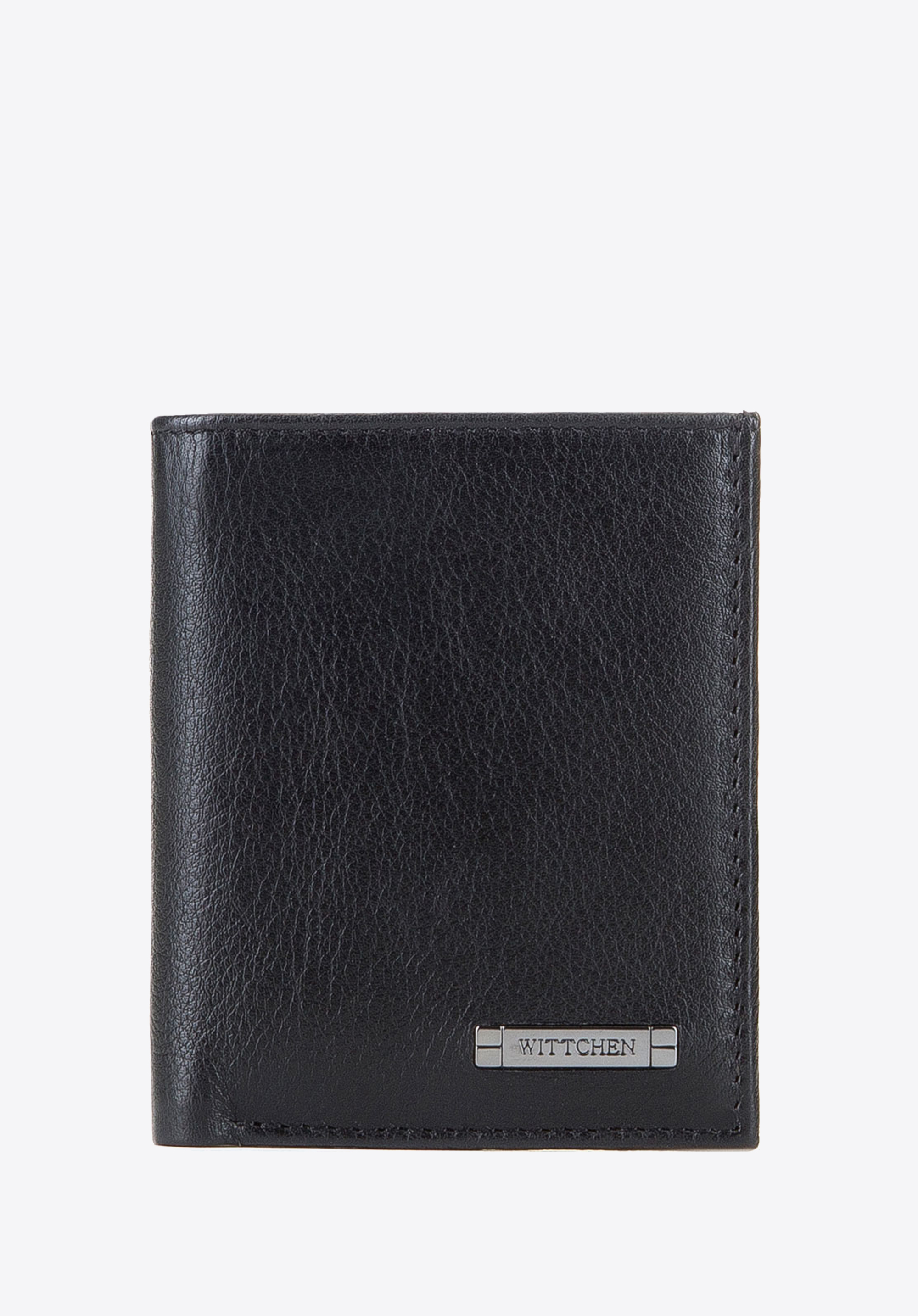 Męski portfel skórzany z czarno-szarymi kieszeniami