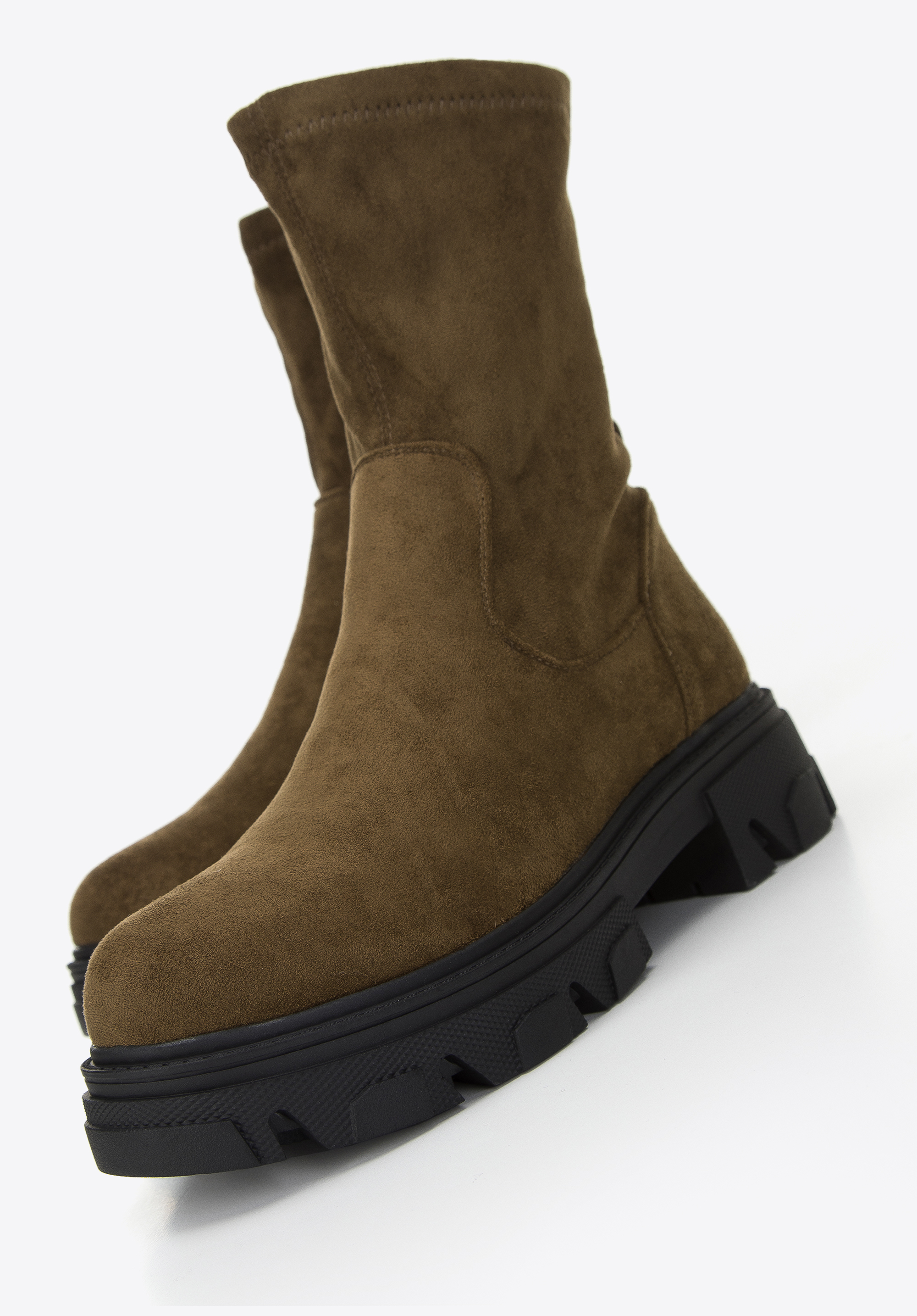 Damskie botki z elastyczną cholewką