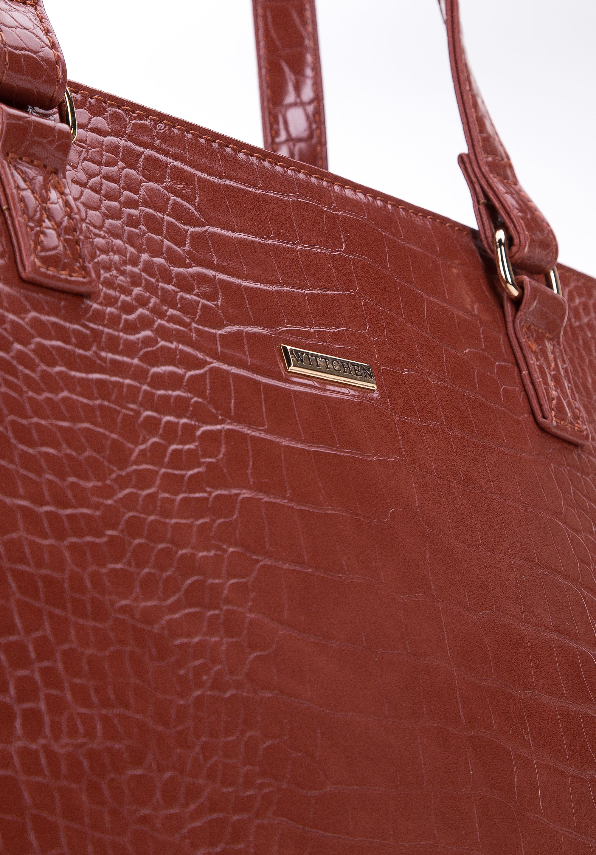 Torebka shopperka z ekoskóry o fakturze croco