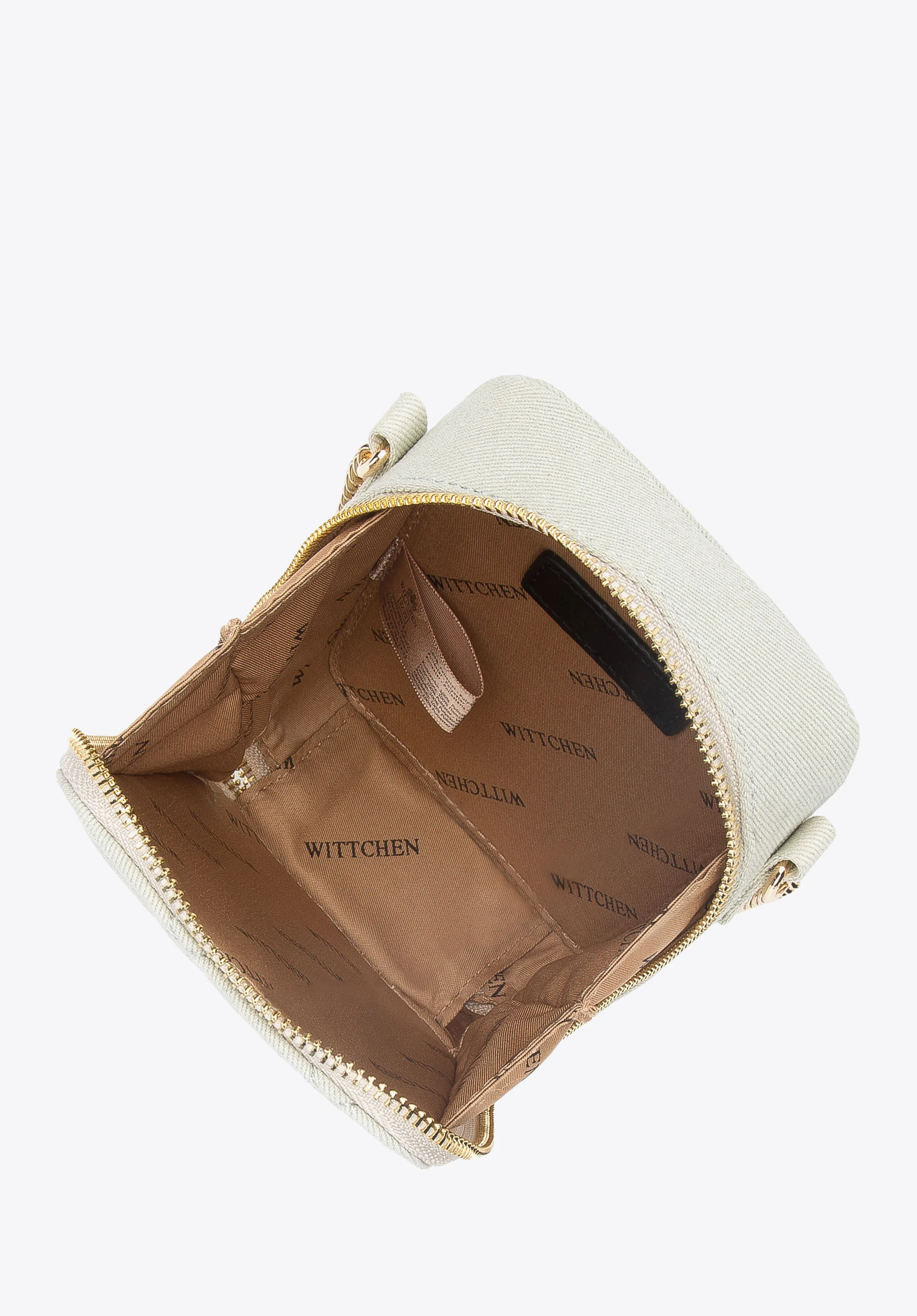 Damska minitorebka z pikowanego dżinsu na łańcuszku