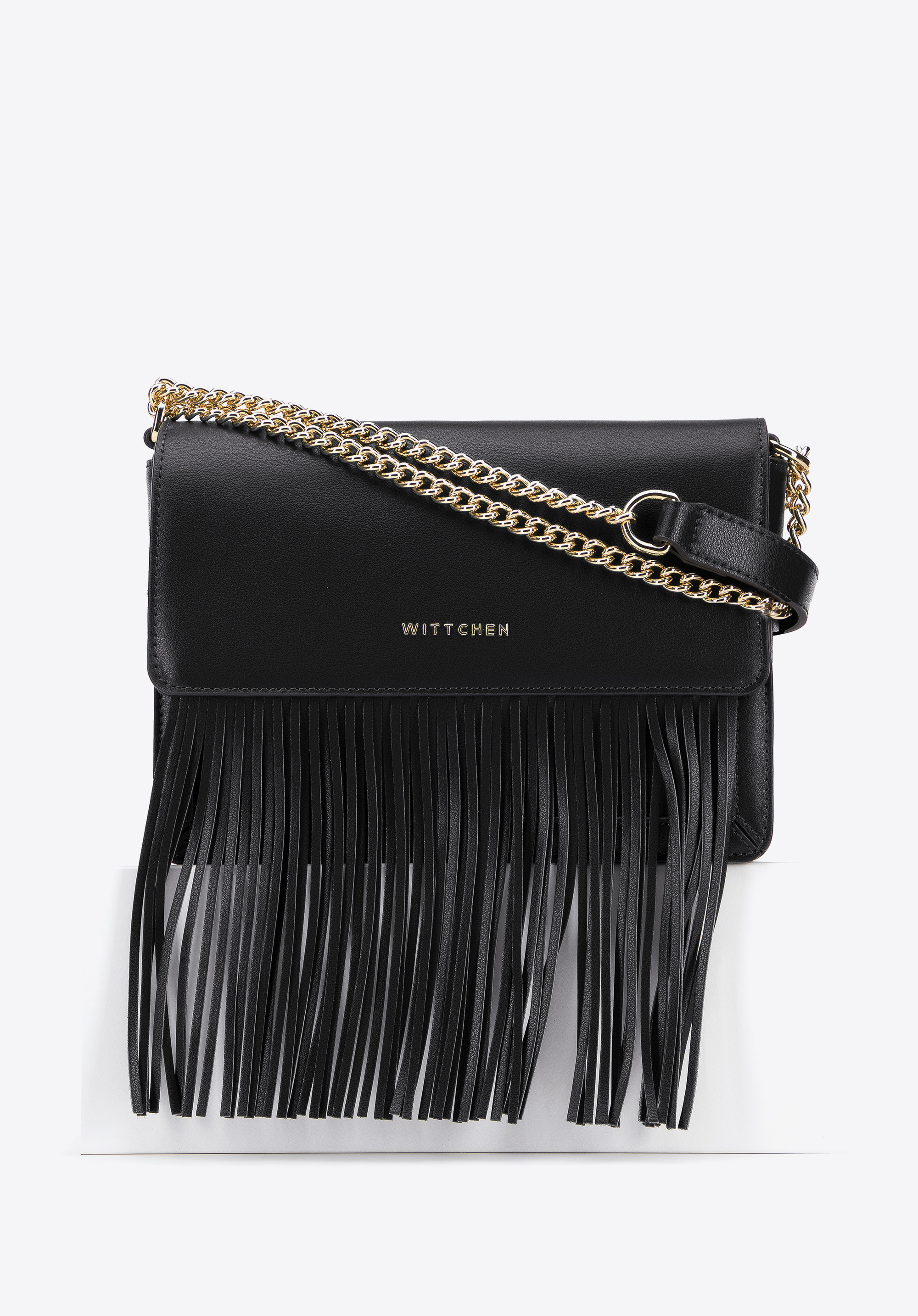 Damska listonoszka skórzana z frędzlami