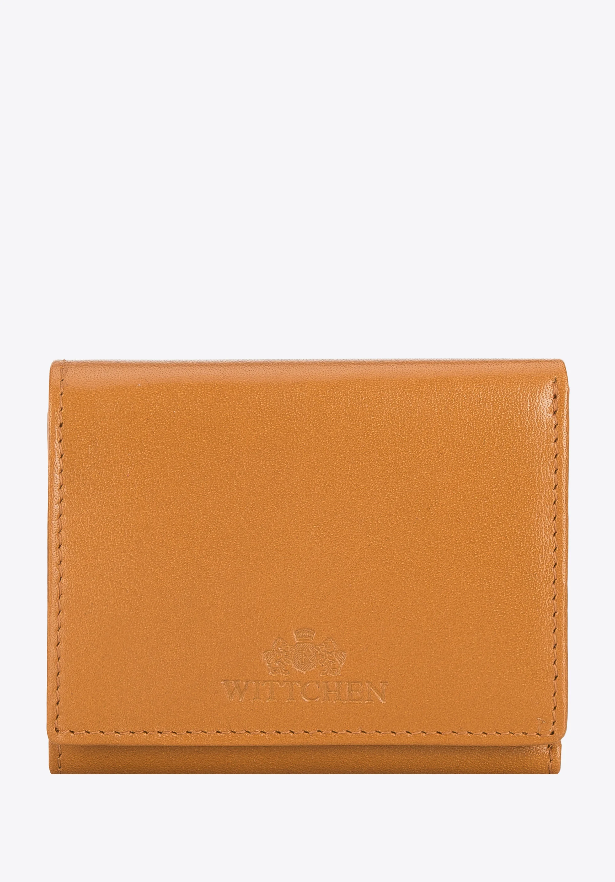 Damski portfel z gładkiej skóry dwustronny na zatrzask