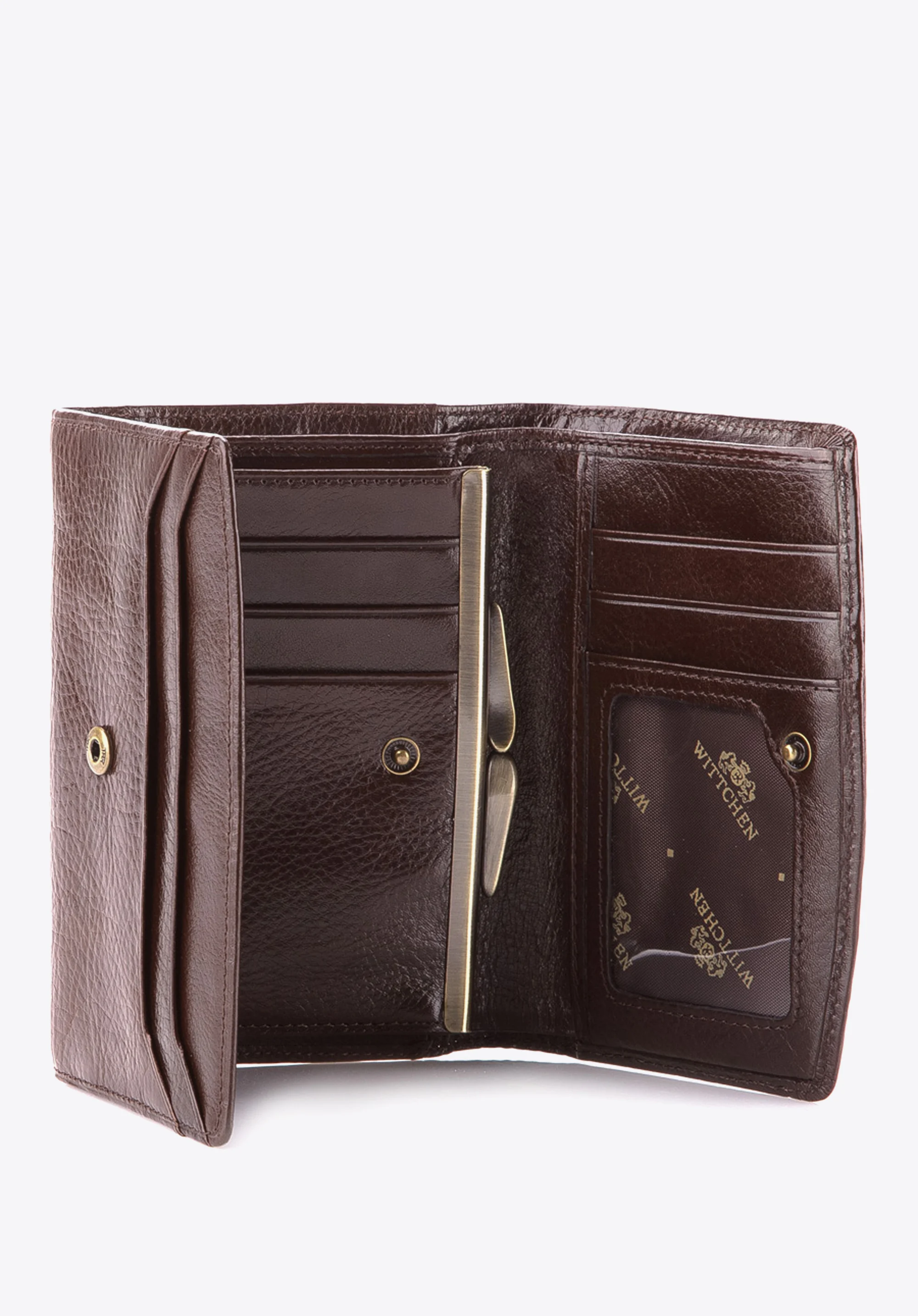 Damski portfel skórzany z kieszonką na bigiel