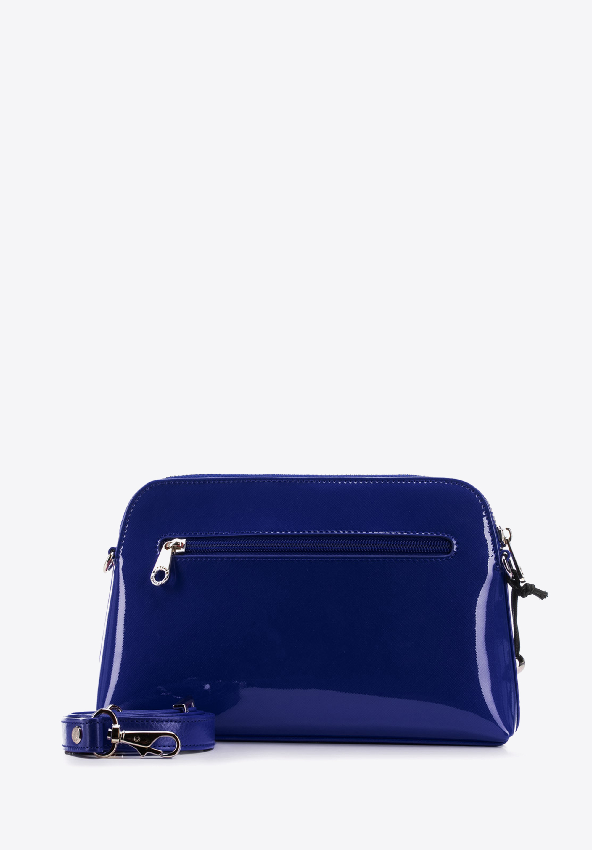 Damska listonoszka skórzana lakierowana zaokrąglona