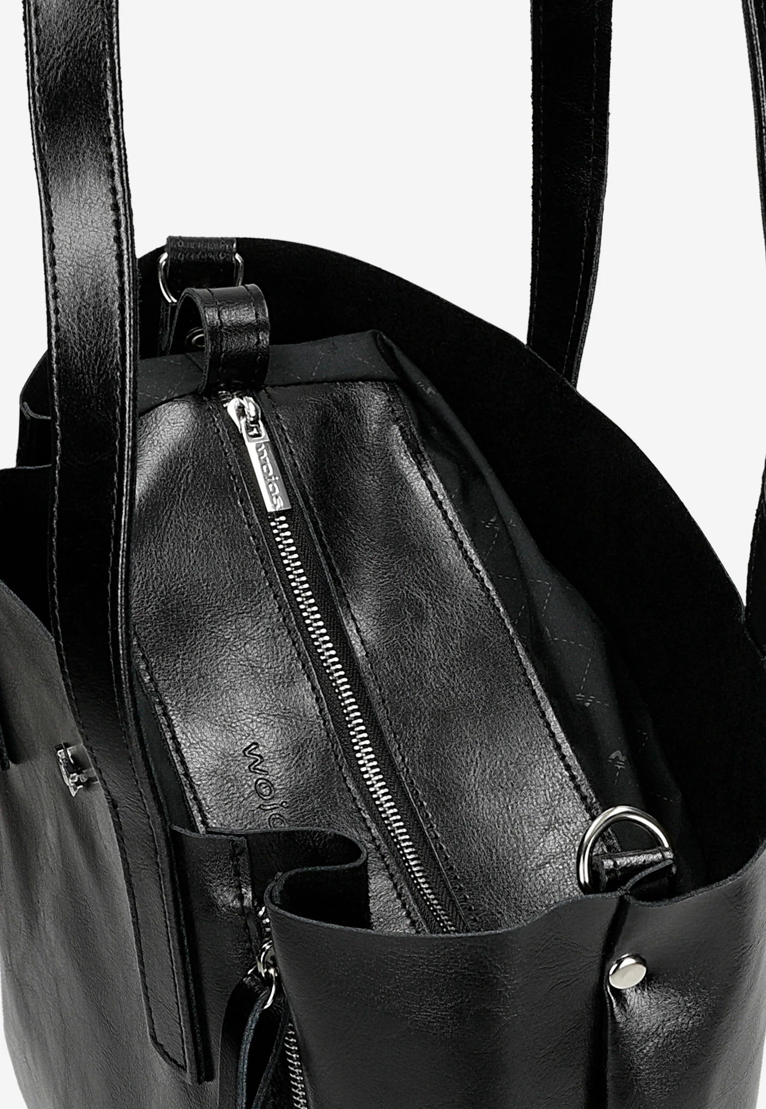 Skórzana bordowa shopperka damska