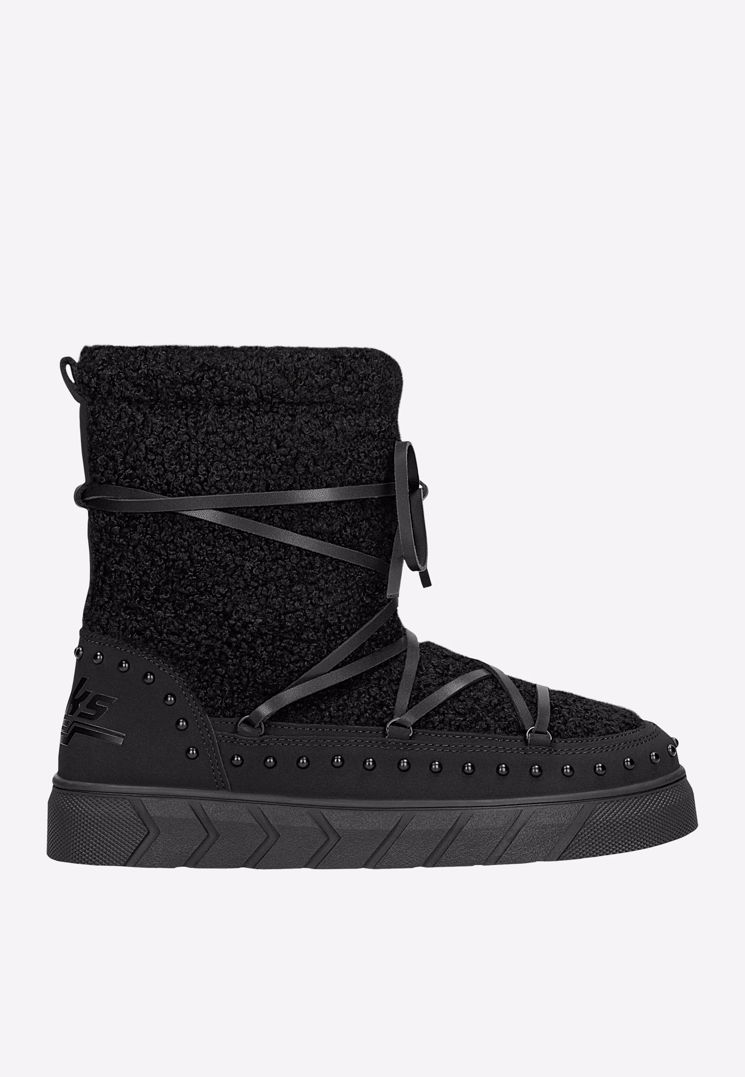 RELAKS czarne śniegowce damskie z futerkiem typu baranek