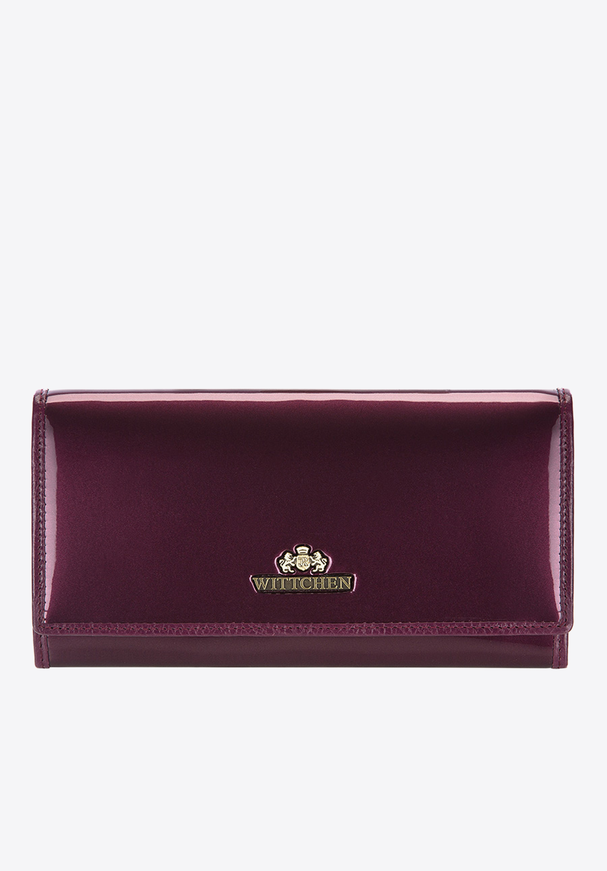 Damski portfel ze skóry lakierowany poziomy