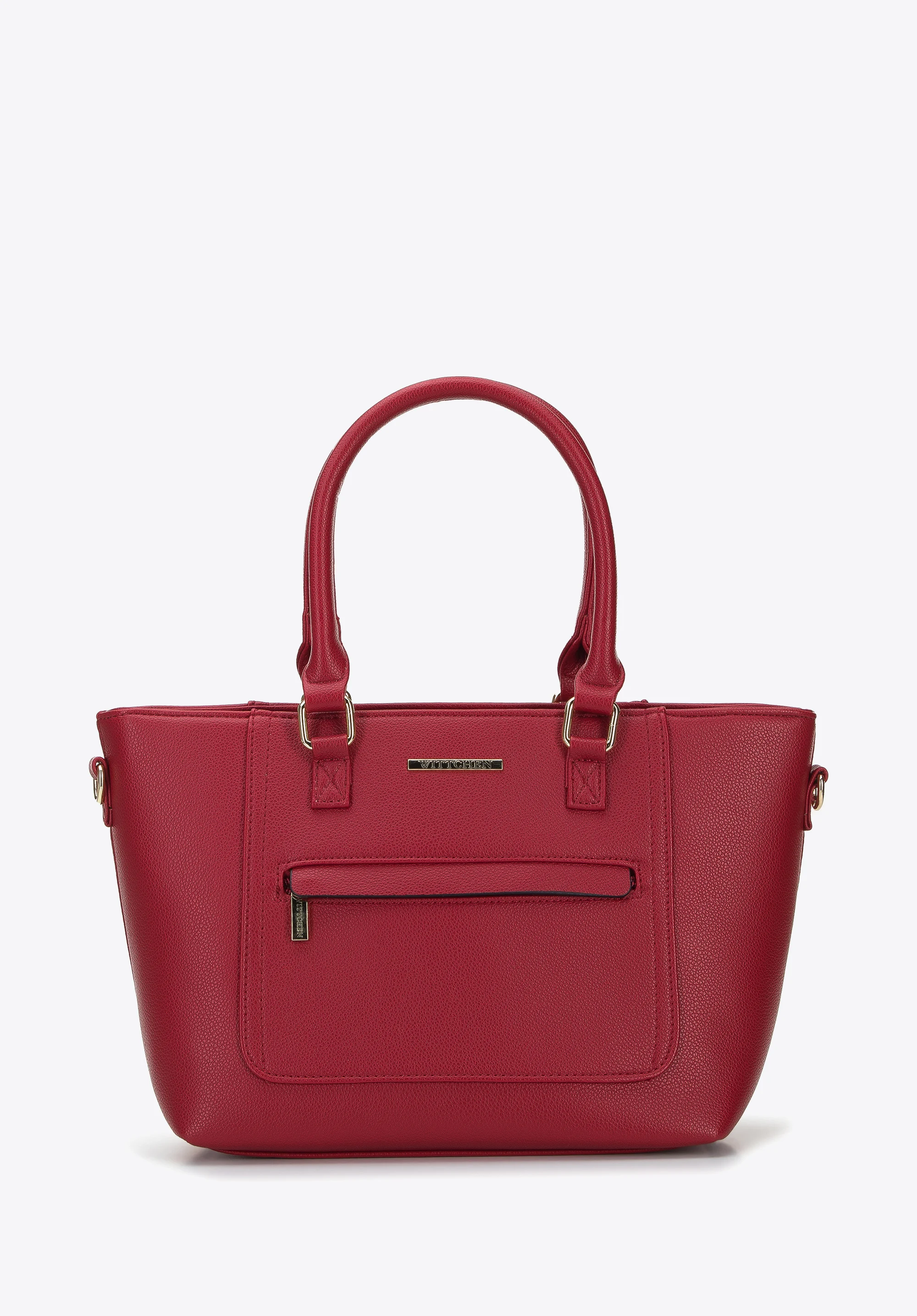 Torebka kuferek z płaską kieszenią z przodu