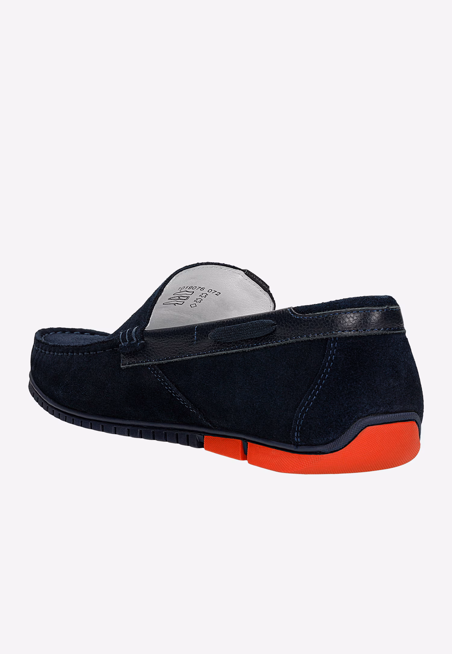 Czarne mokasyny męskie z szarą wstawką na podeszwie