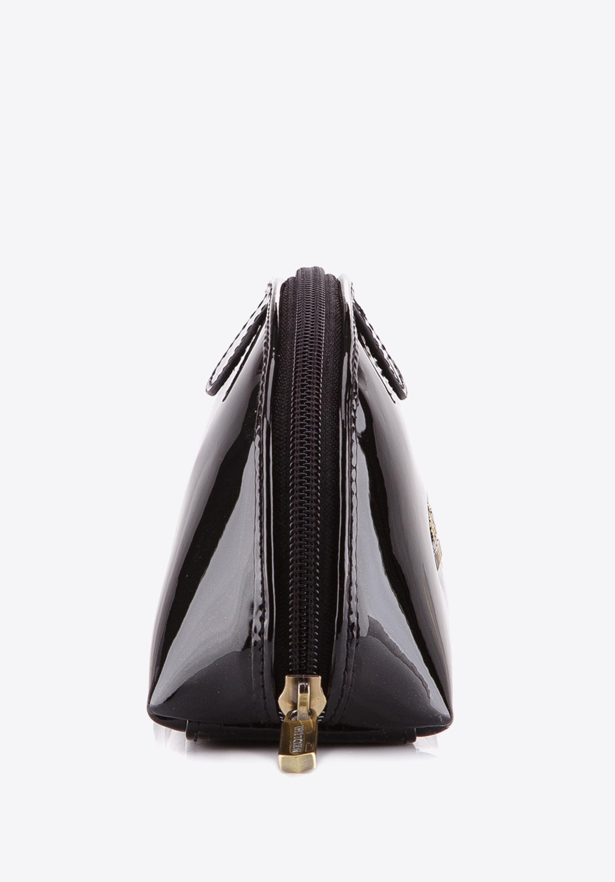 Kosmetyczka skórzana lakierowana półokrągła