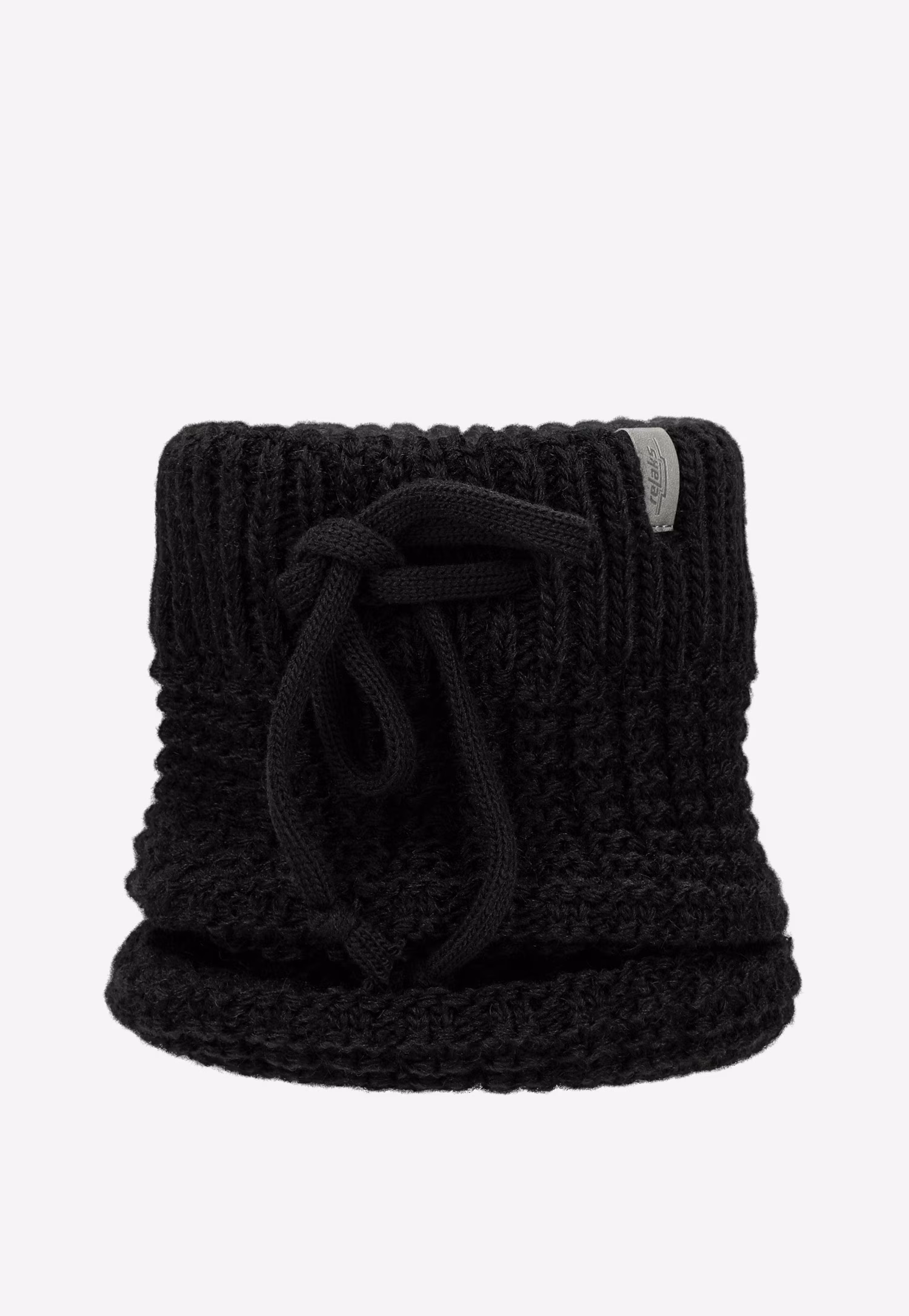 Czarny zestaw RELAKS czapka + komin ze sznurkiem