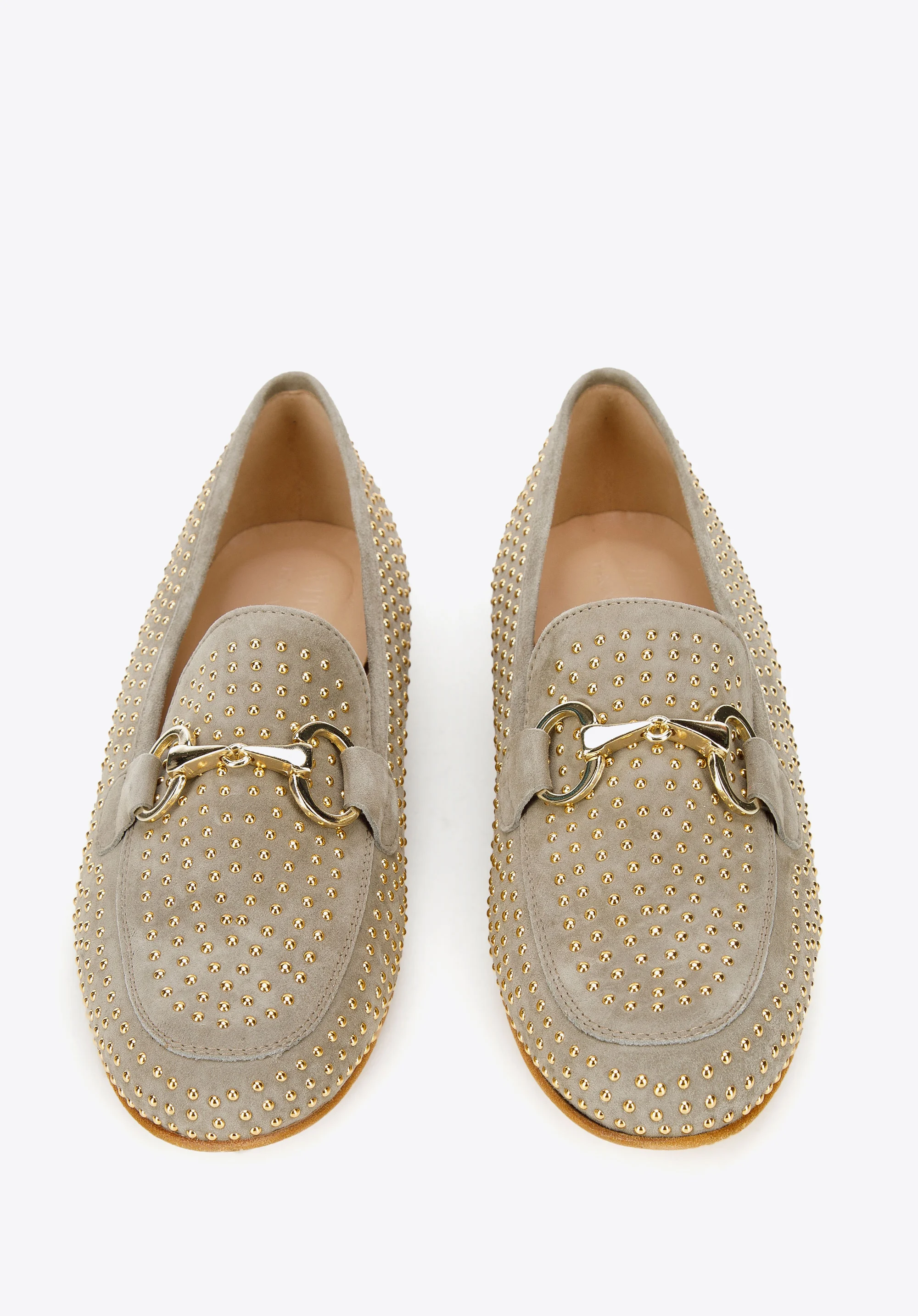 Damskie mokasyny zamszowe z nitami