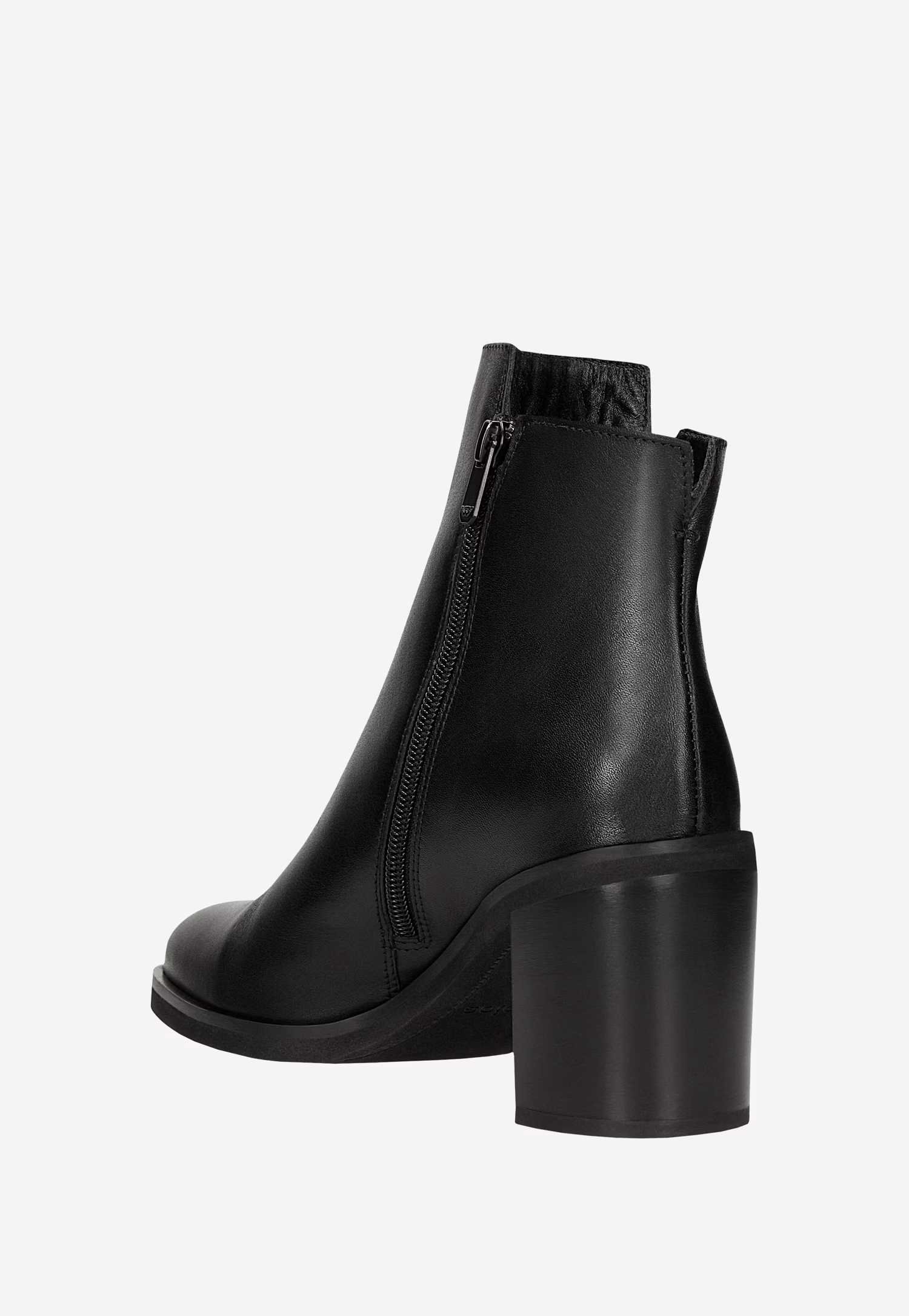 Eleganckie botki na obcasie z czarnej skóry licowej