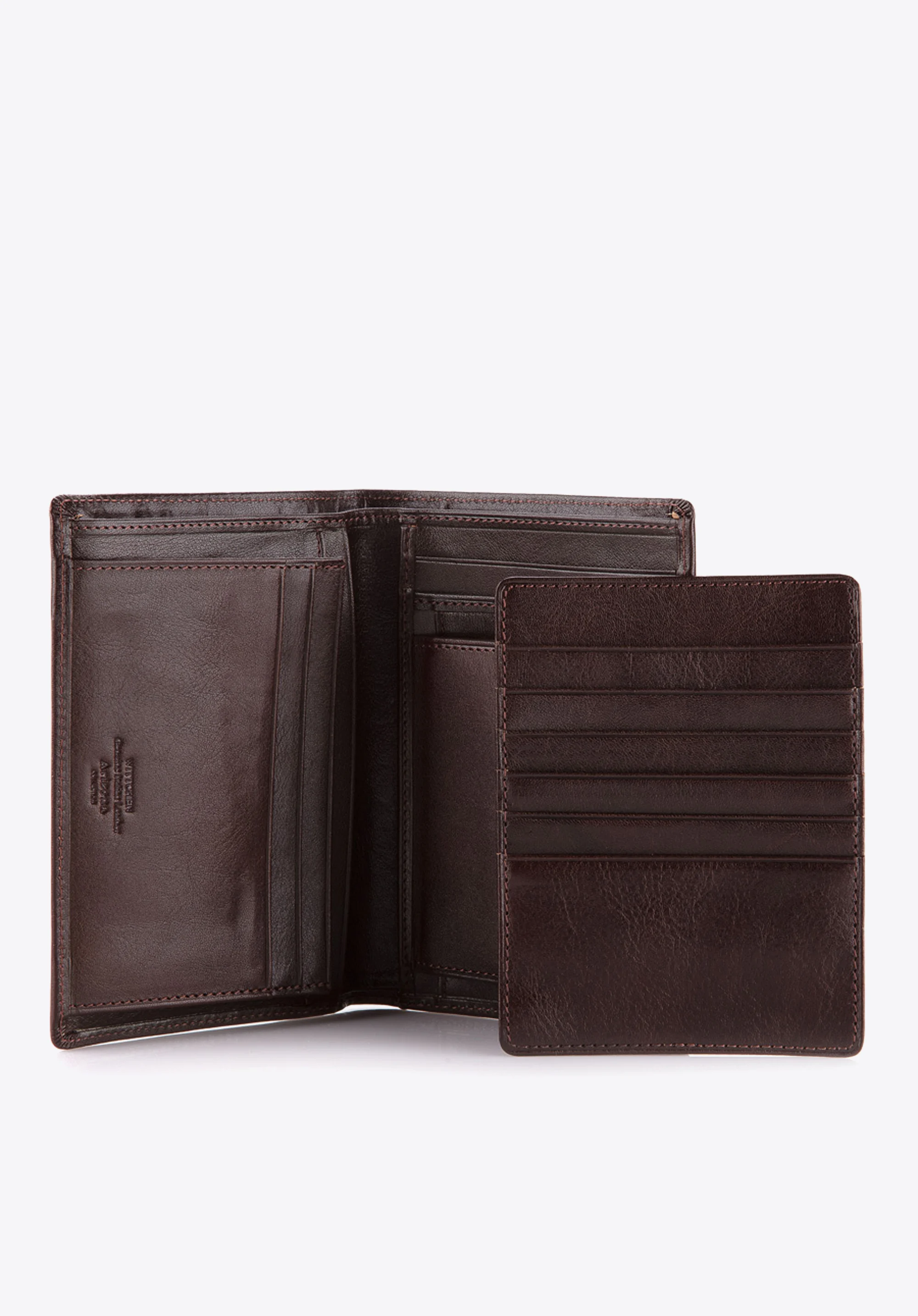 Męski portfel skórzany z osobnym panelem