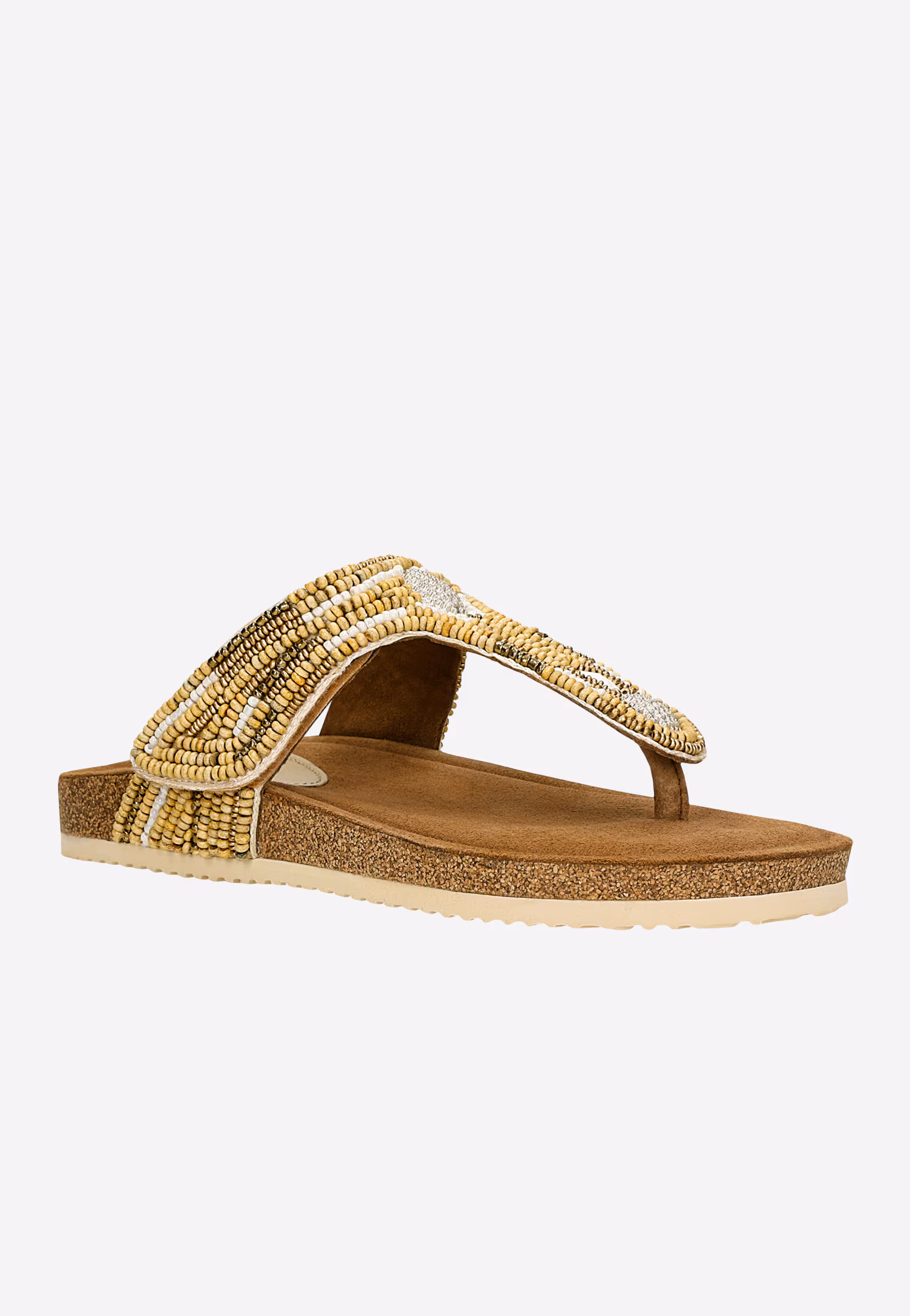 Beżowe japonki w stylu boho