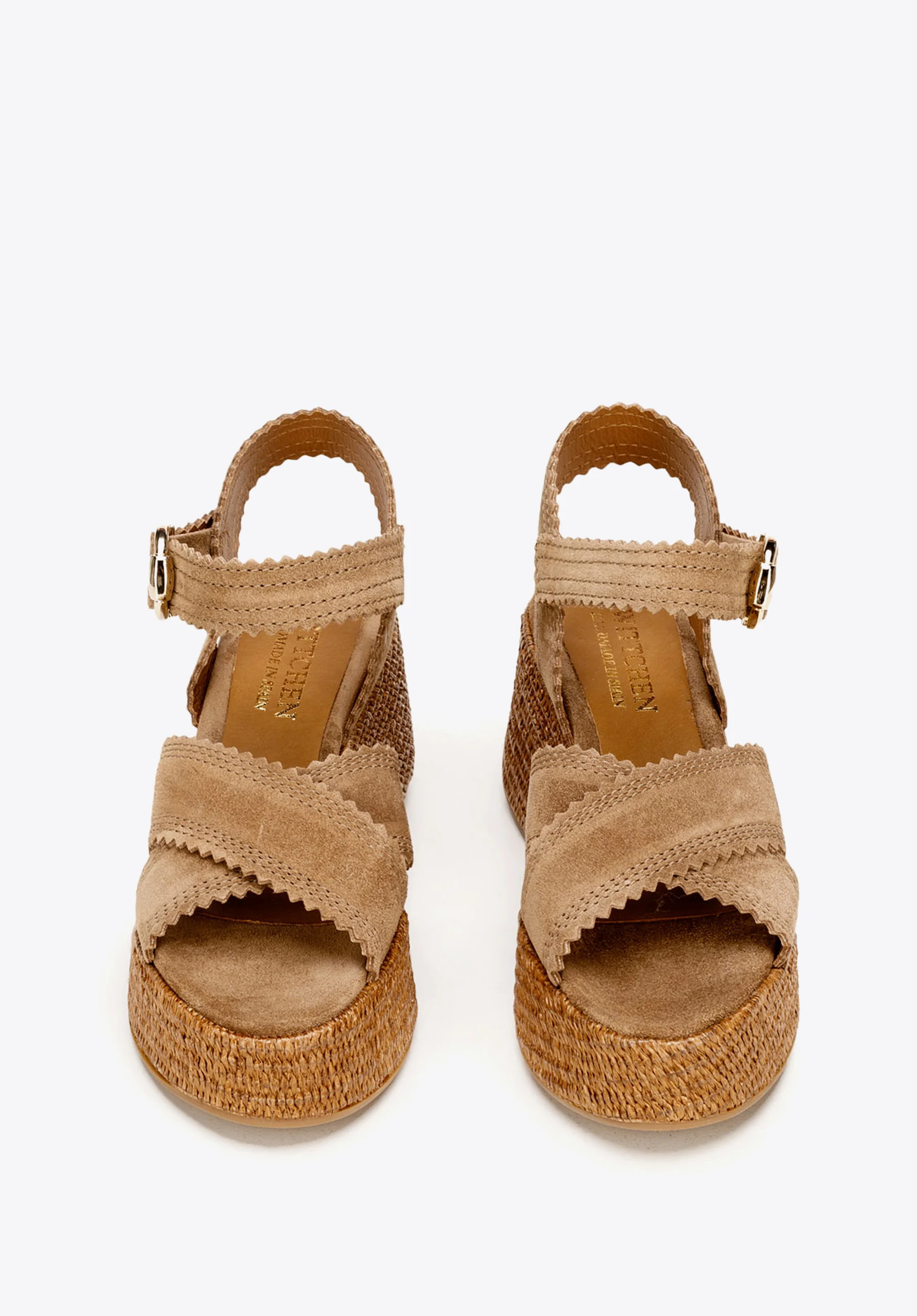 Sandały espadryle zamszowe na platformie