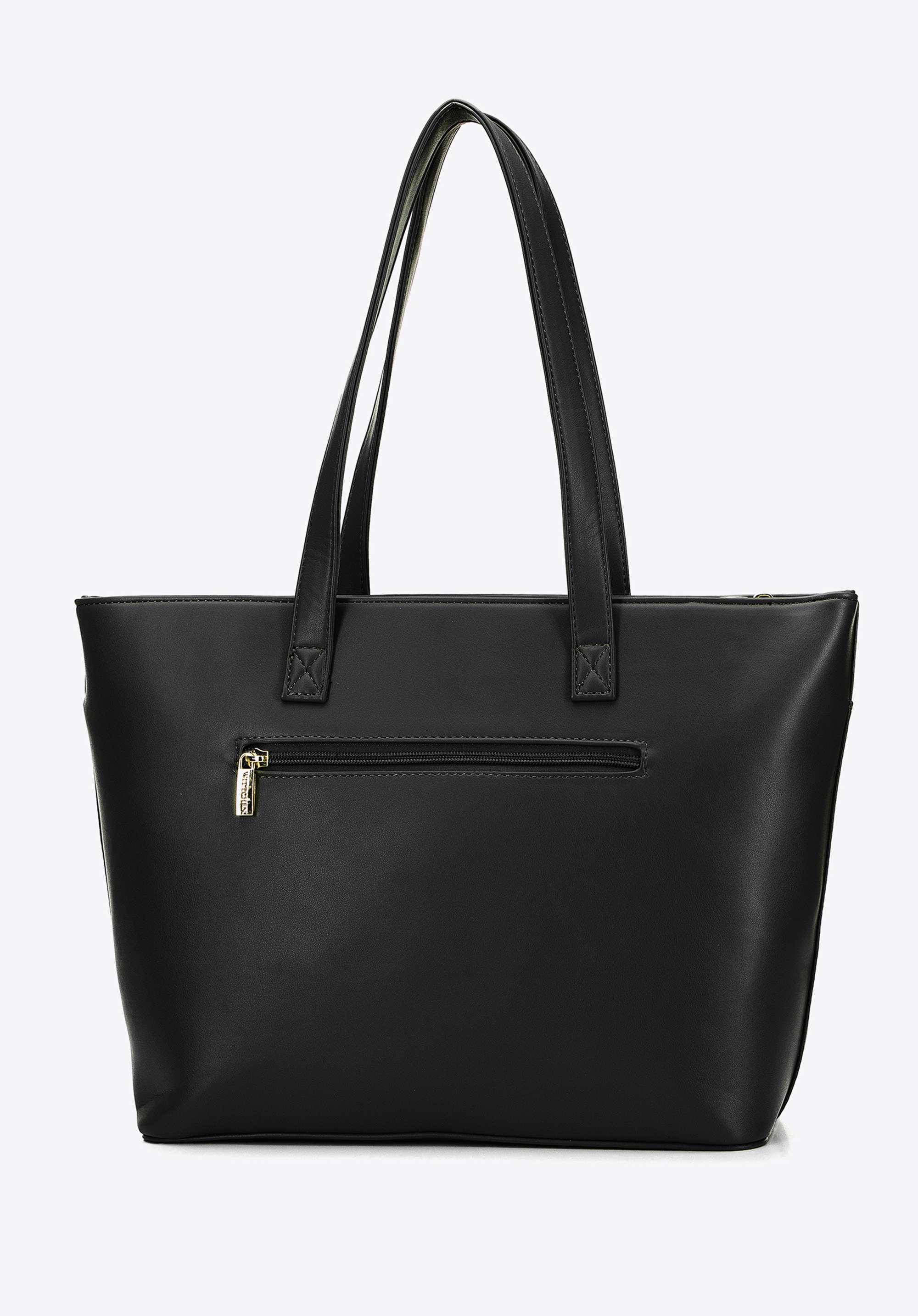 Torebka shopperka z ekoskóry z kieszenią z przodu