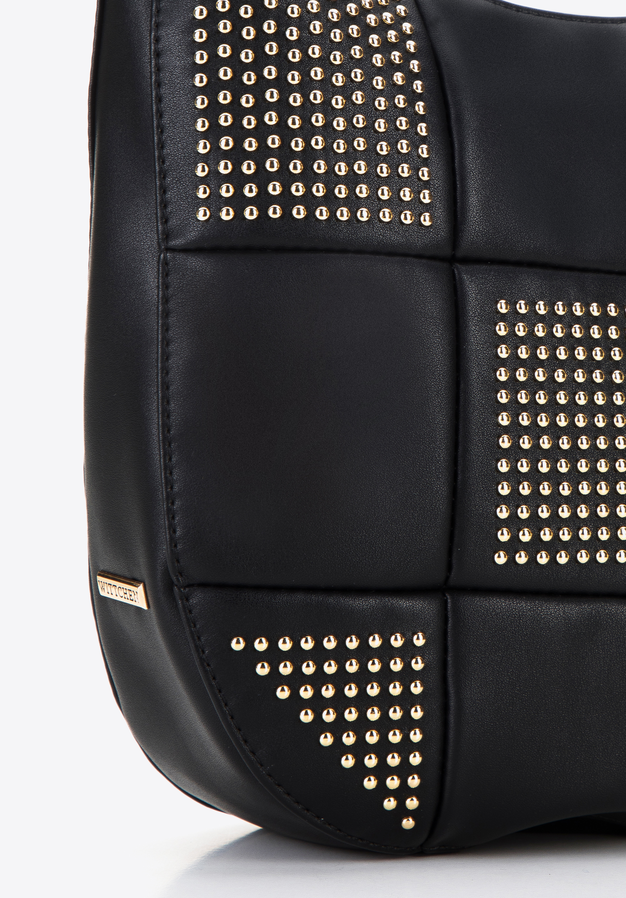 Torebka worek z ekoskóry z nitami