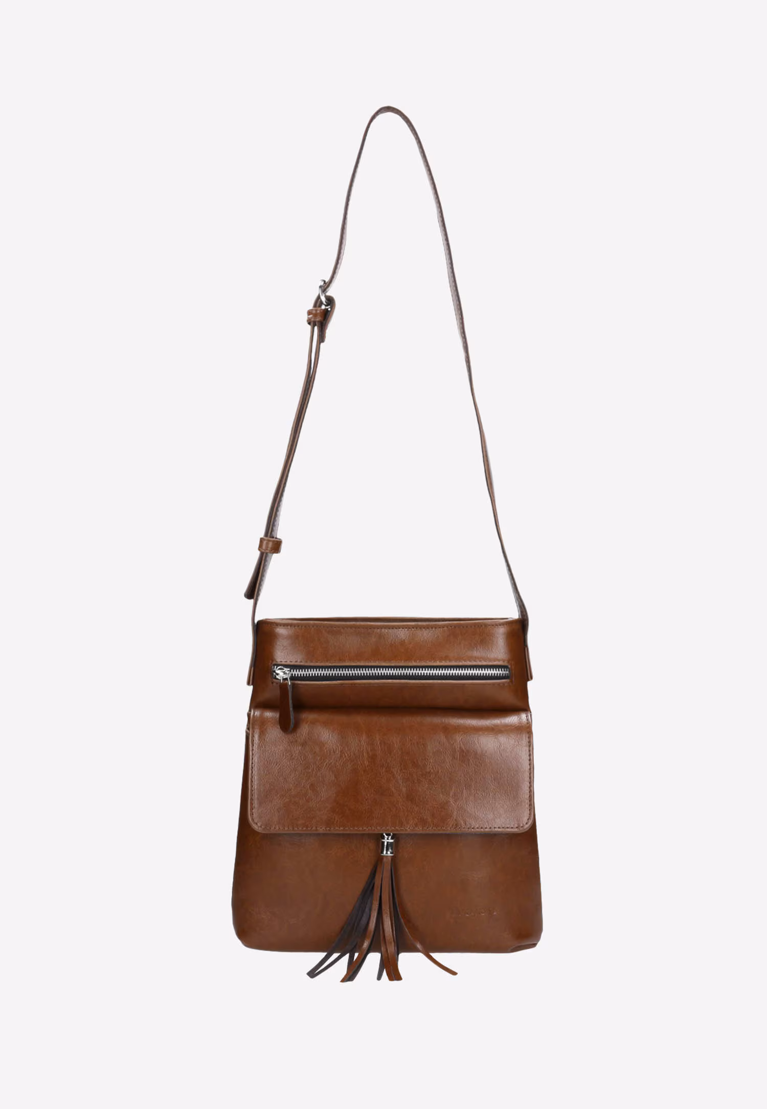 Brązowa listonoszka z dwoiny foliowanej