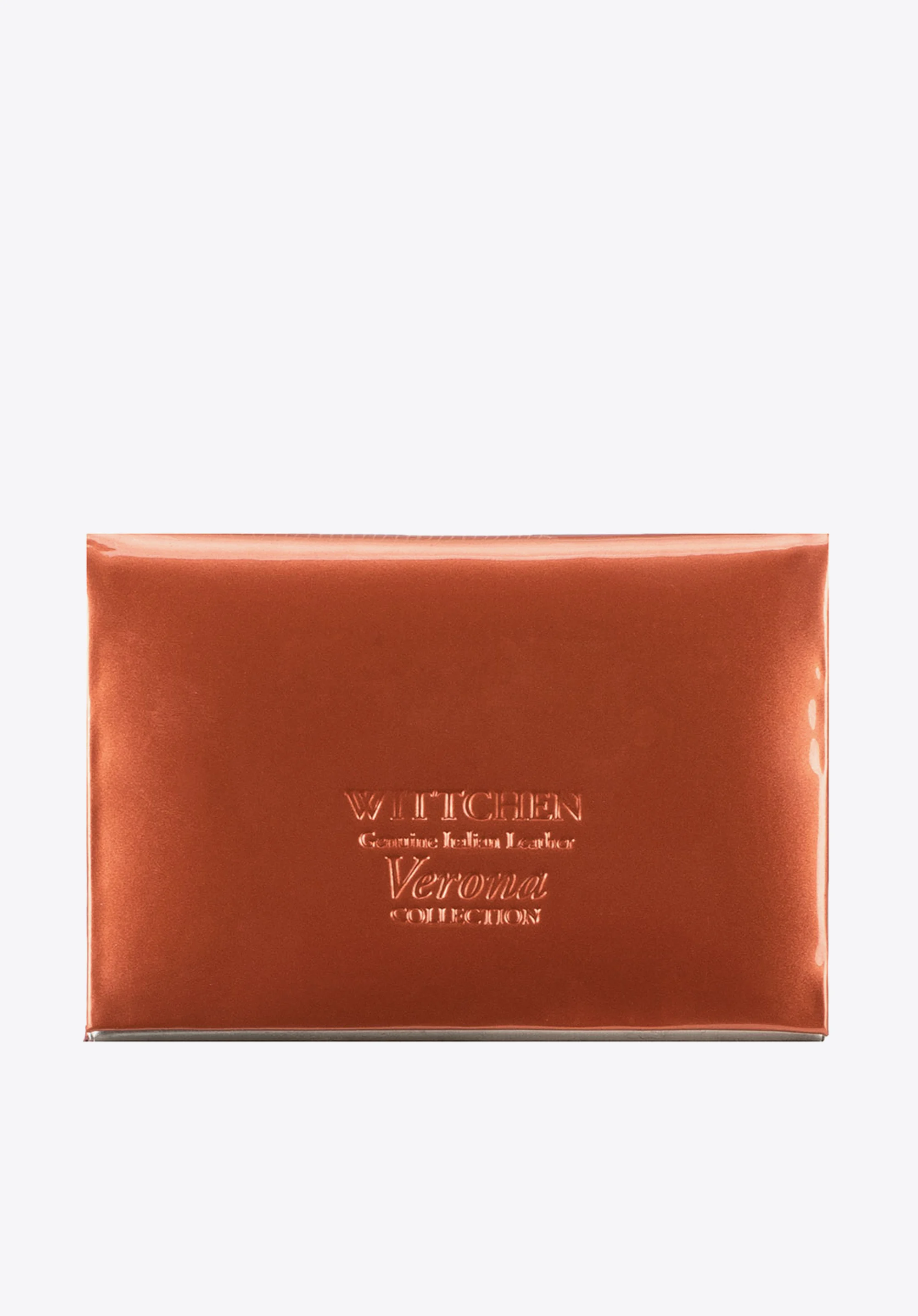 Etui na wizytówki ze skóry lakierowanej