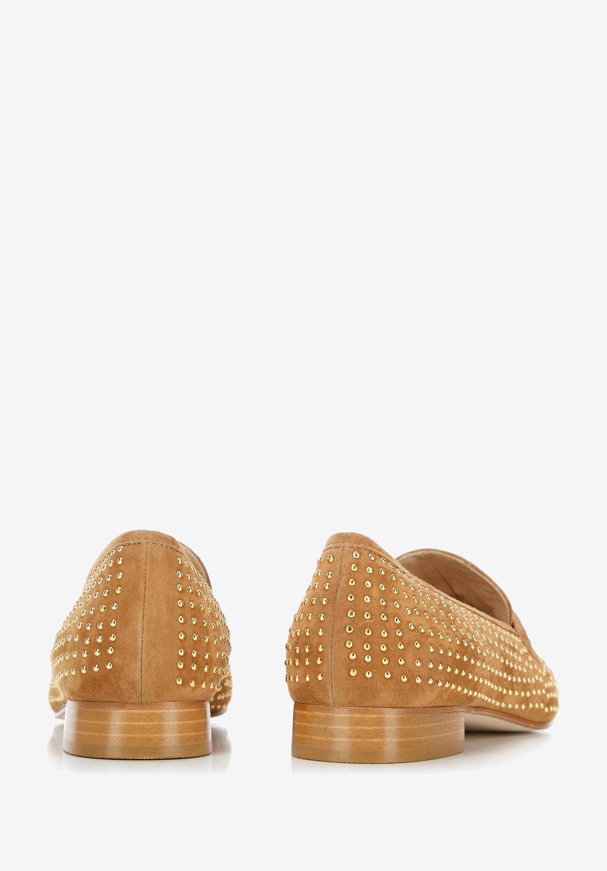 Damskie mokasyny zamszowe z nitami