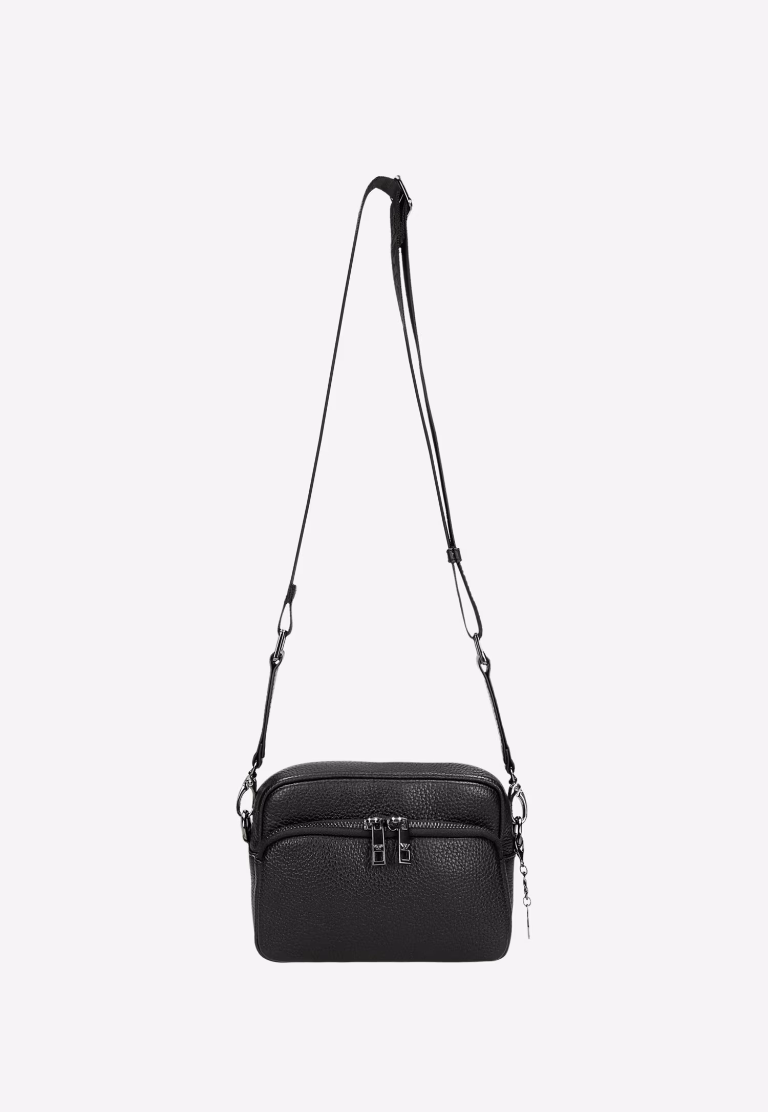 Mała czarna torebka damska ze skóry licowej