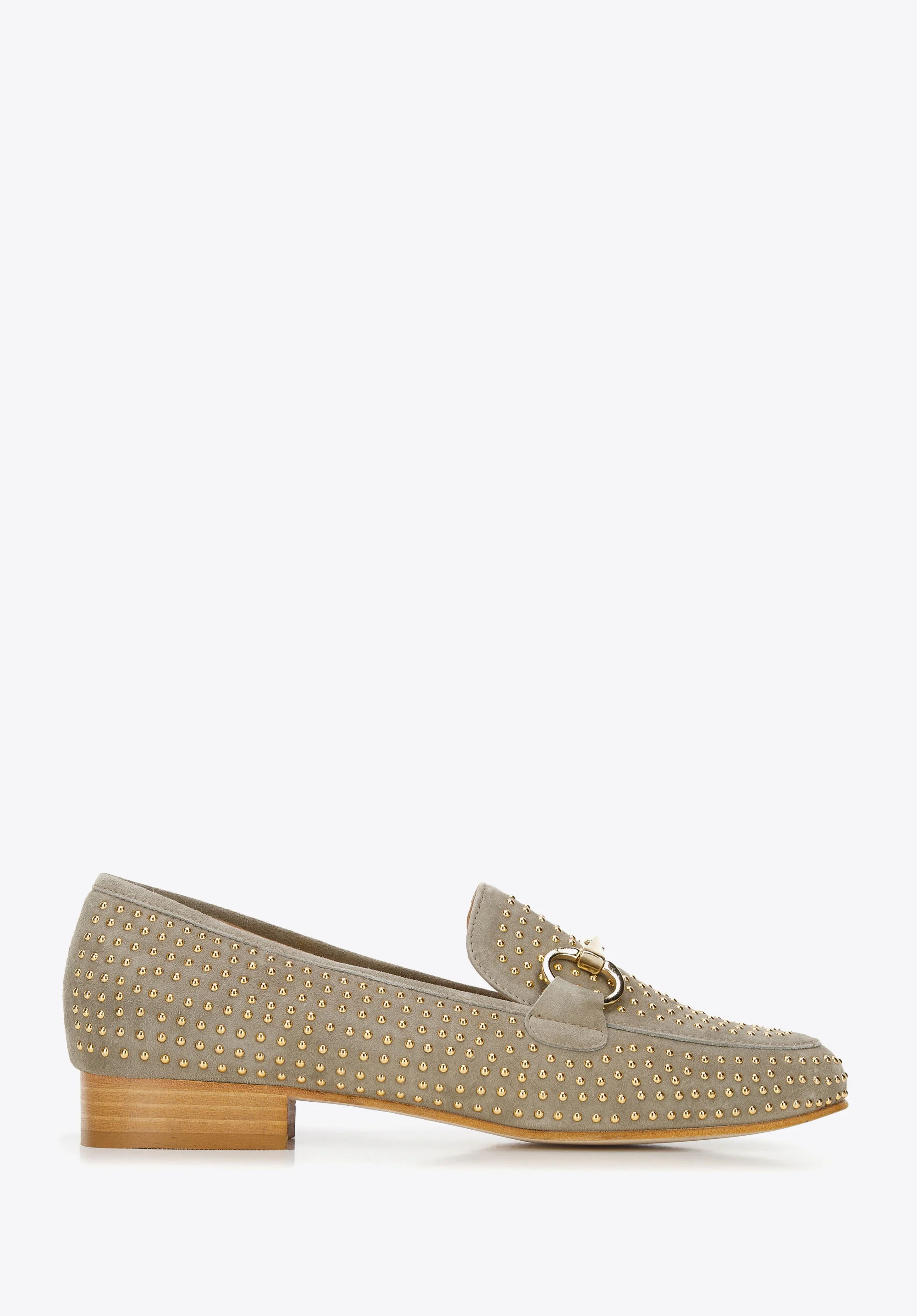 Damskie mokasyny zamszowe z nitami