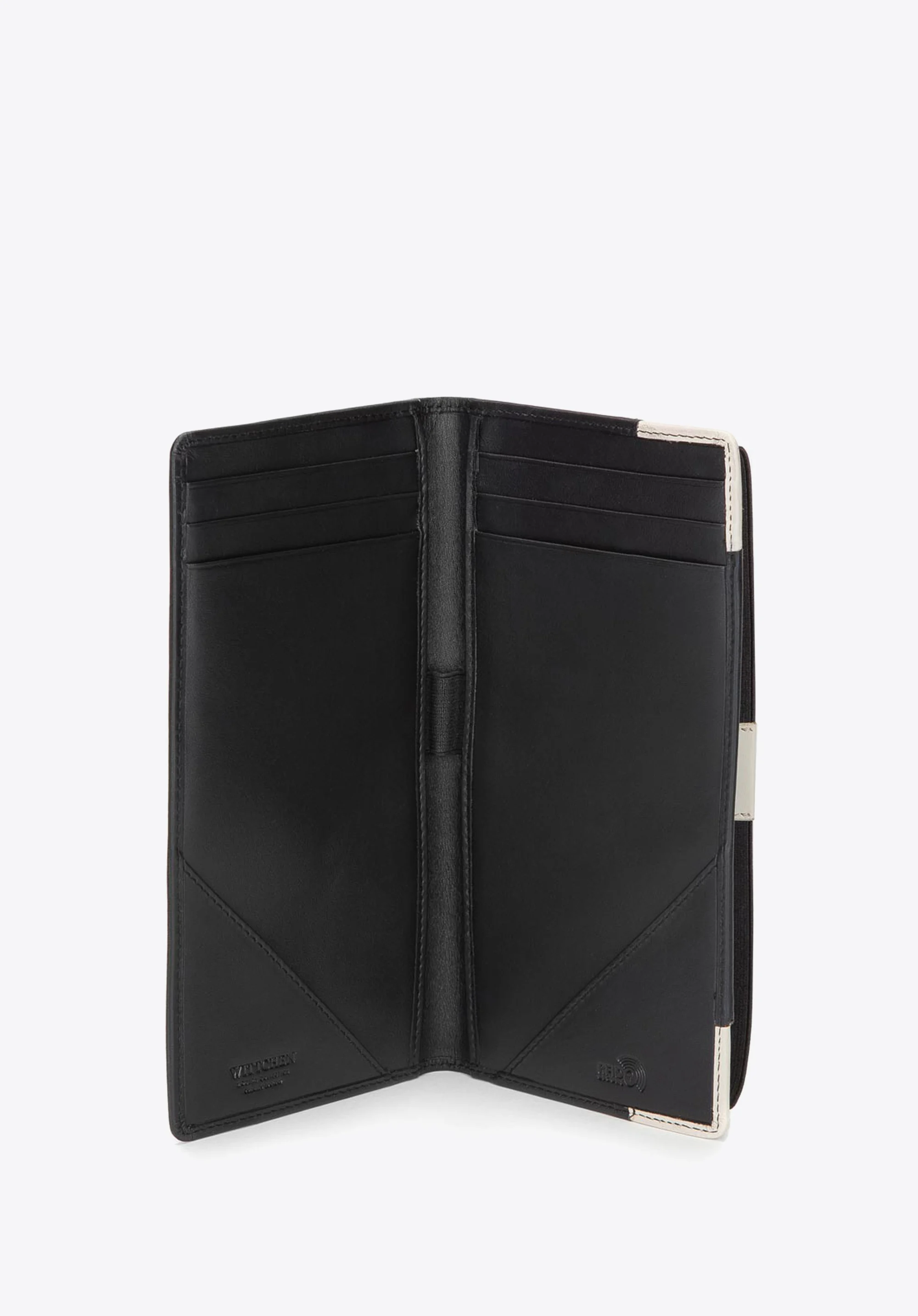 Etui na dokumenty skórzane z naszywką z logo