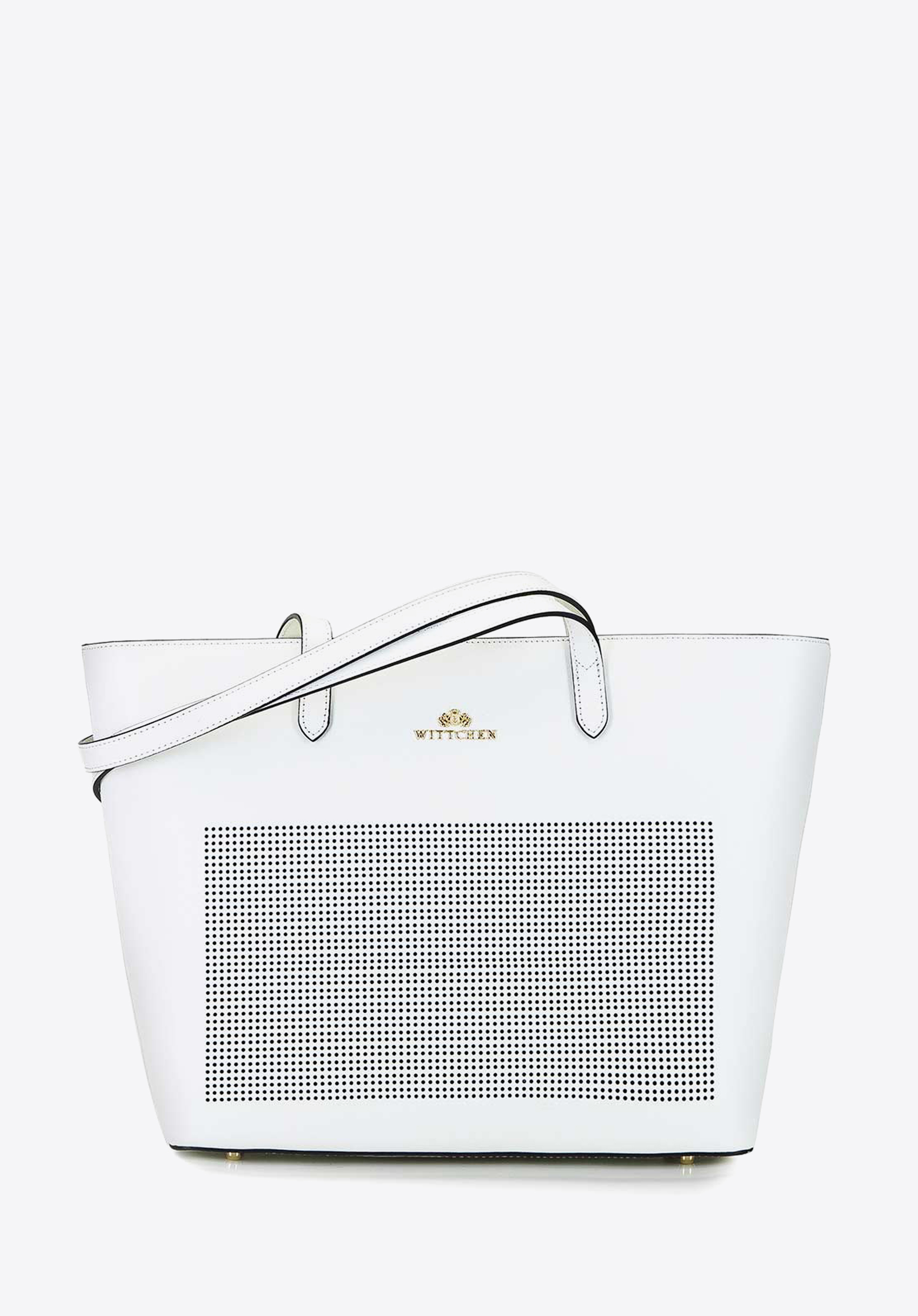 Torebka shopperka skórzana dziurkowana