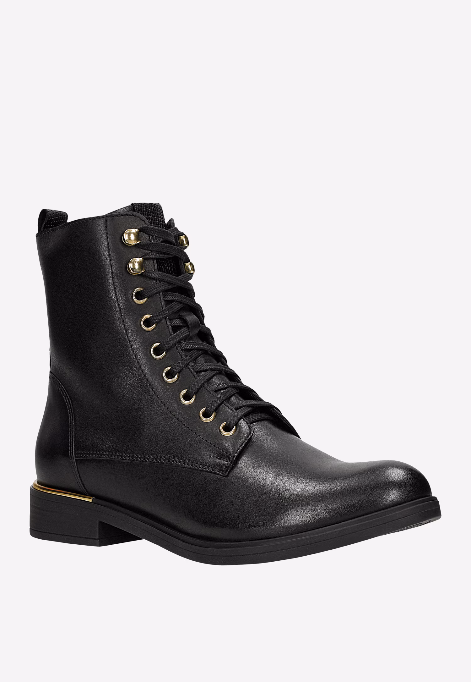 Jasnobrązowe trzewiki ze złotymi okuciami