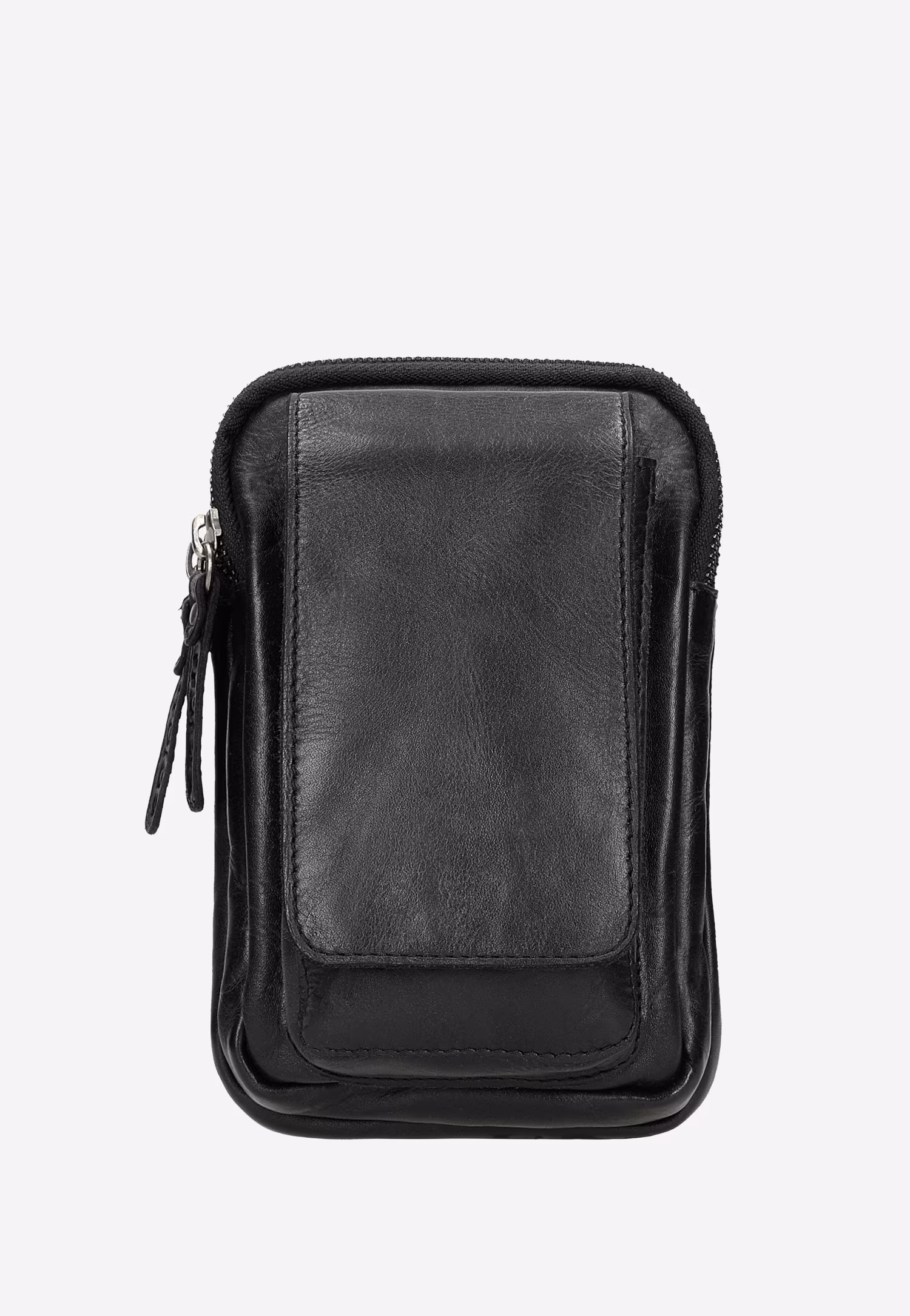 Mała czarna torba męska ze skóry licowej